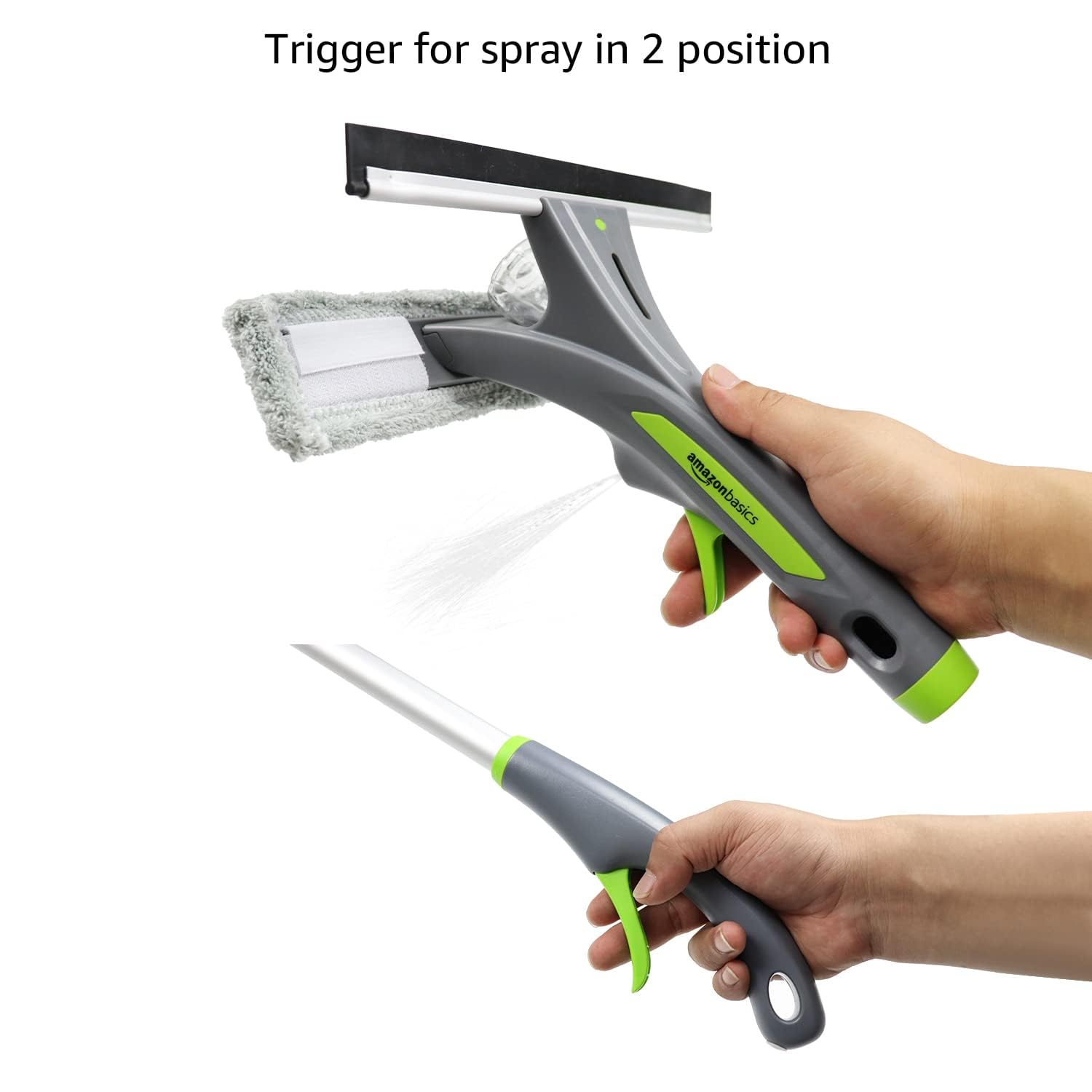 AmazonBasics Tergivetro Vetri con Spray Grigio Telescopico