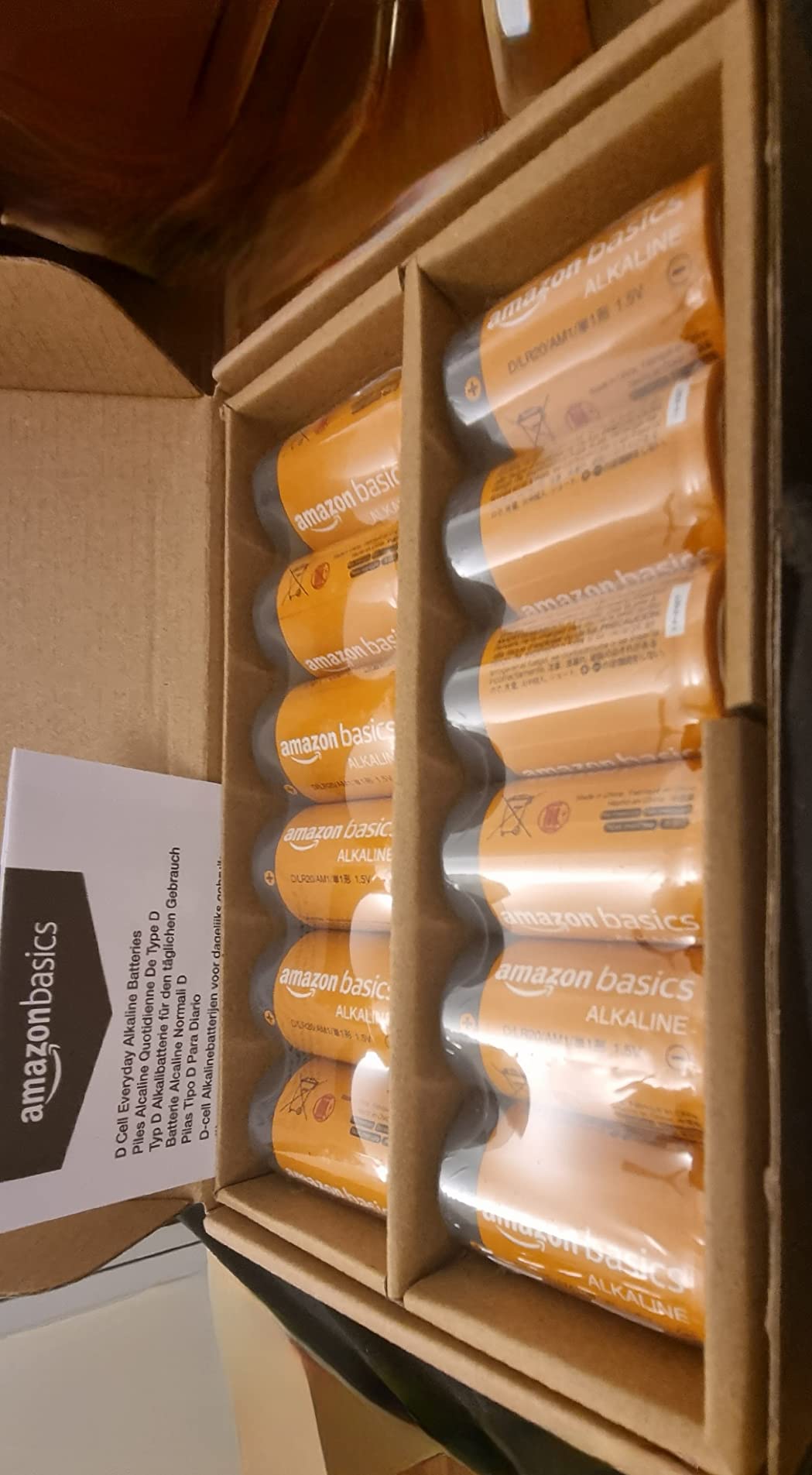 Amazon Basics batterie alcaline D 1,5V confezione 12 uso quotidiano