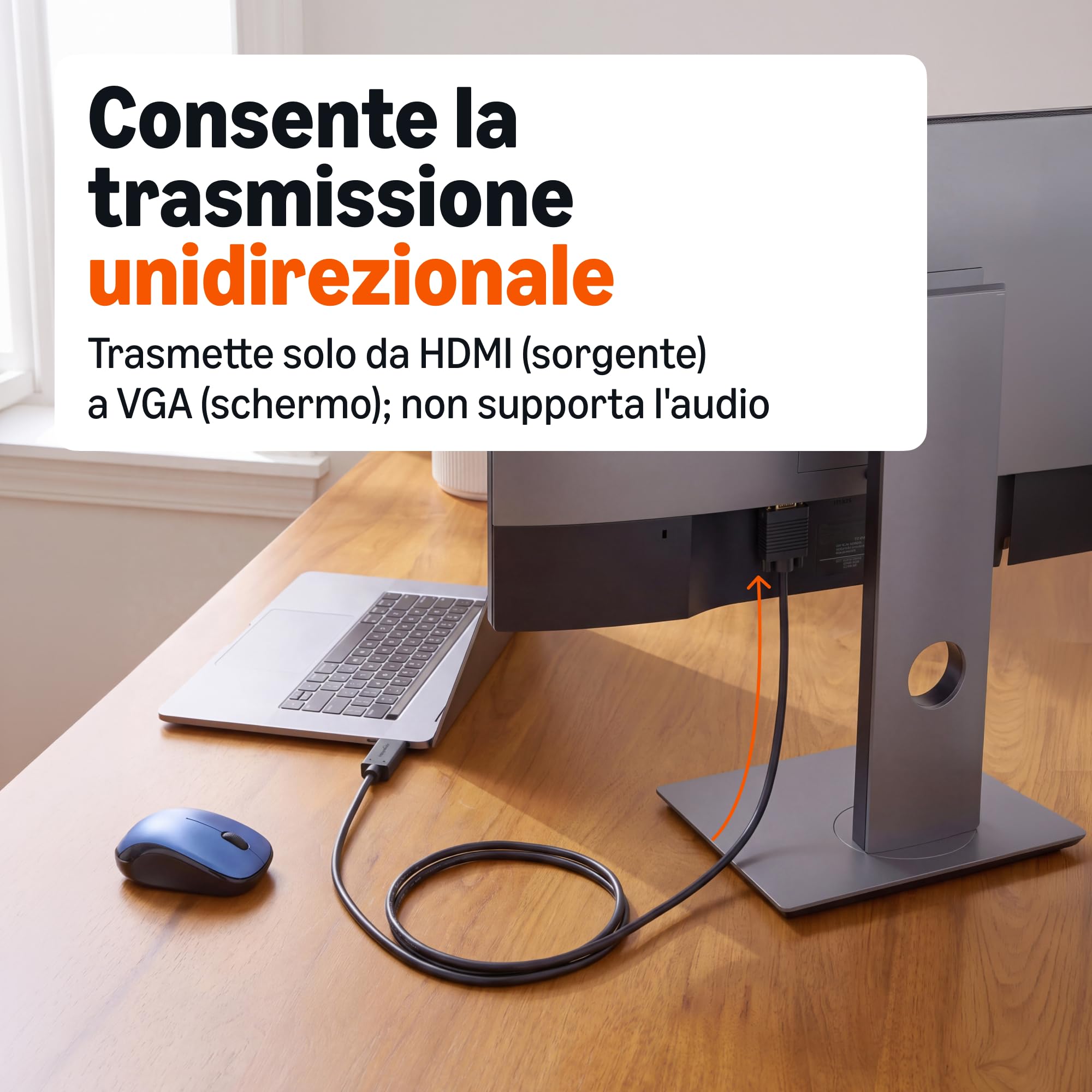 Amazon Basics Cavo HDMI VGA 1,8 m Nero 1080p