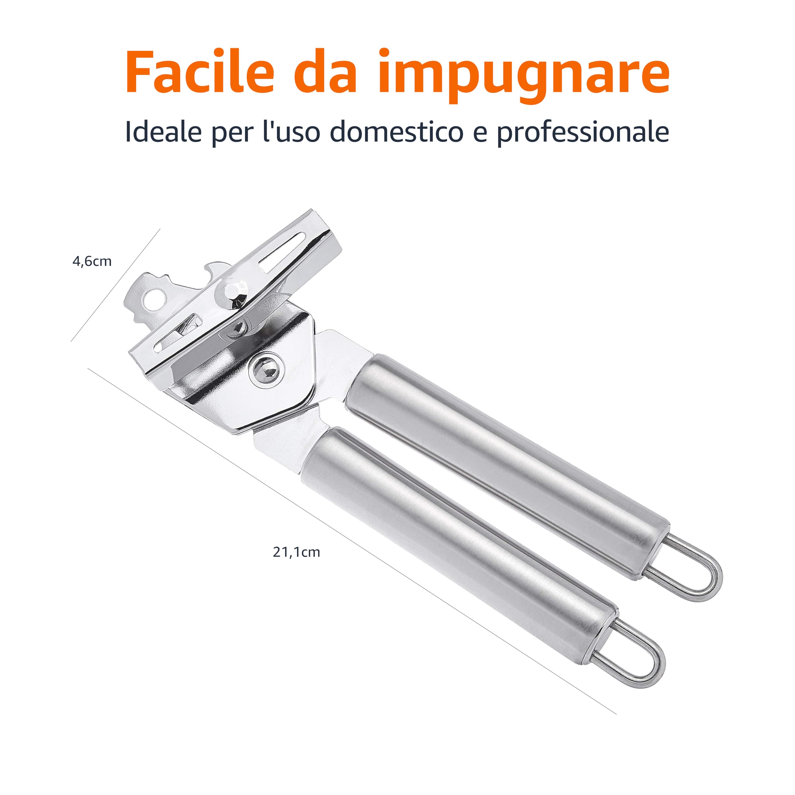 AmazonBasics 3 in 1 Apriscatole Manuale Acciaio Inox