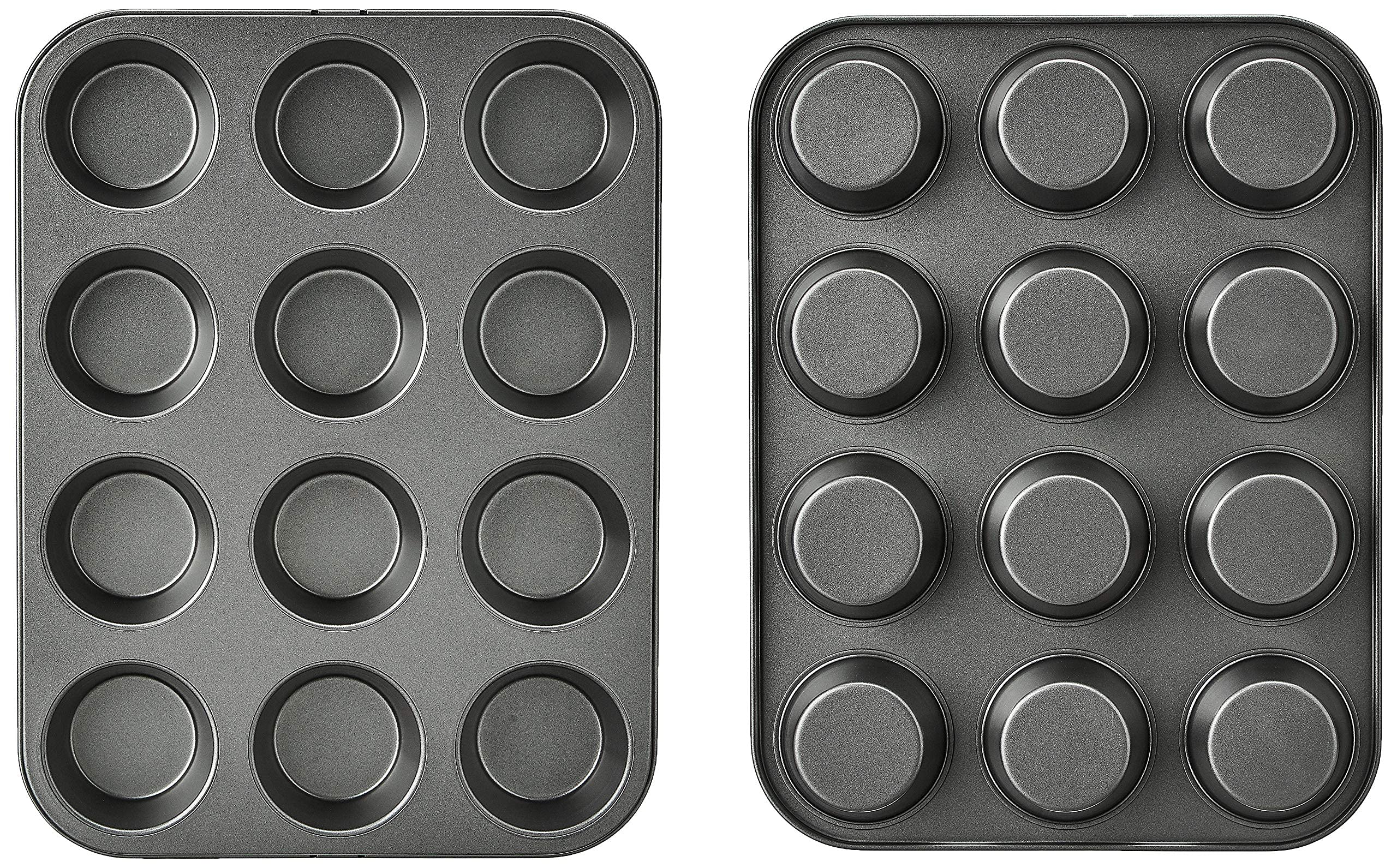 AmazonBasics teglia muffin antiaderente 12 stampi confezione 2