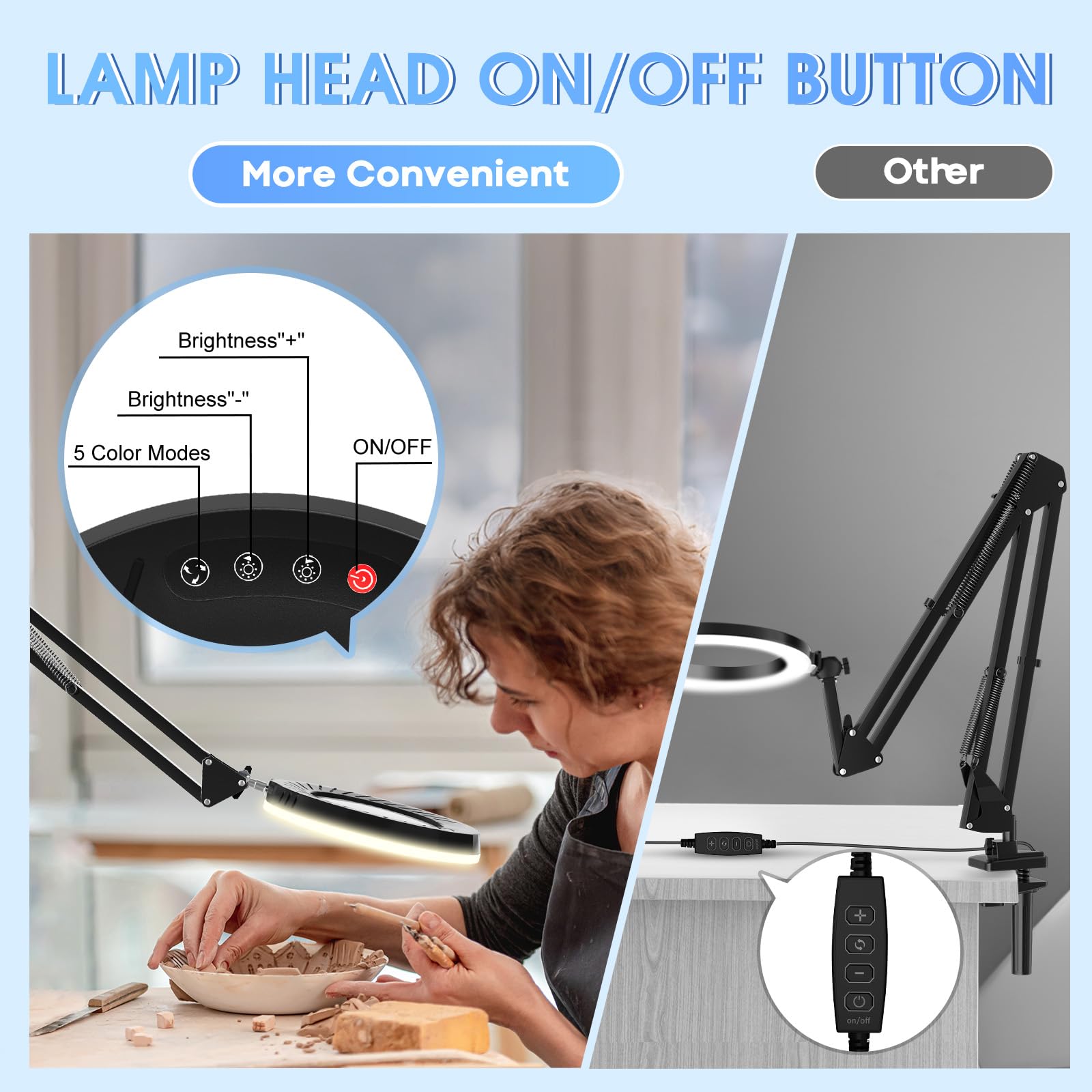 RealPlus Lampada Lente Ingrandimento 10X Nero Solo Clip