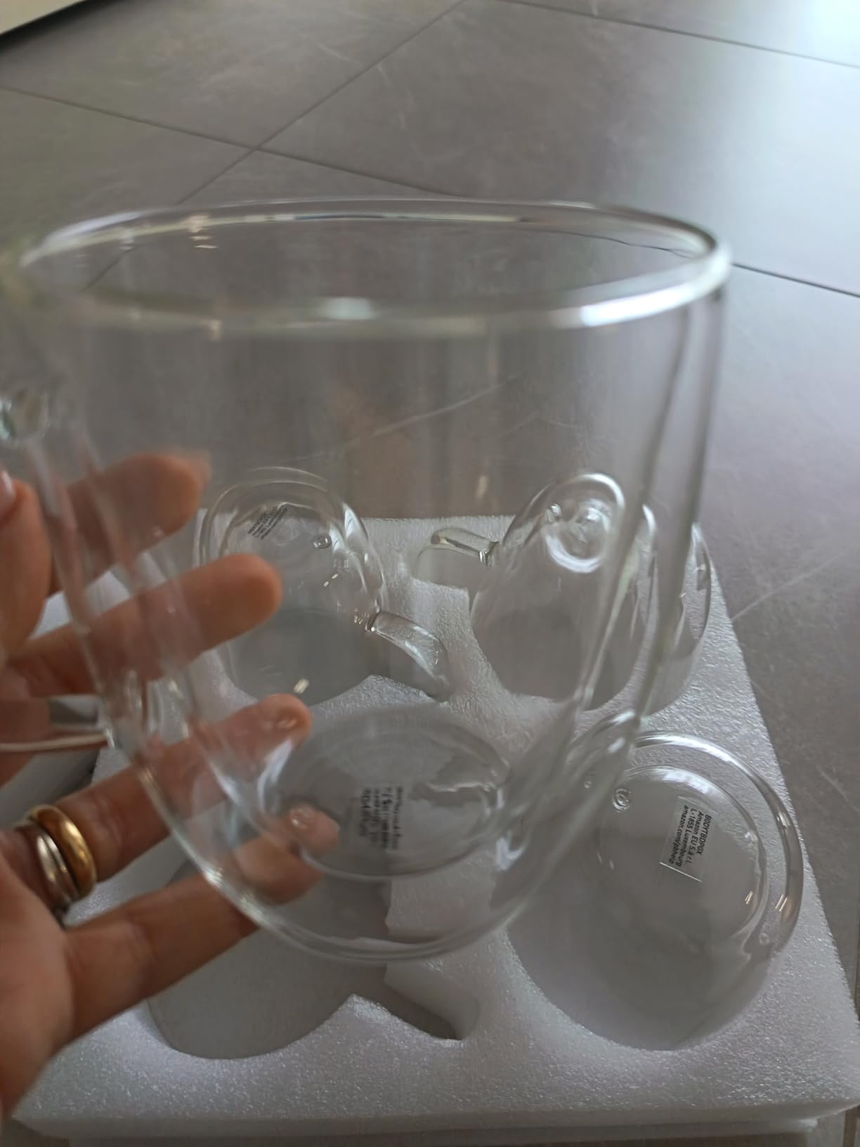 AmazonBasics Mug Vetro Doppia Parete Set 4pz 382ml