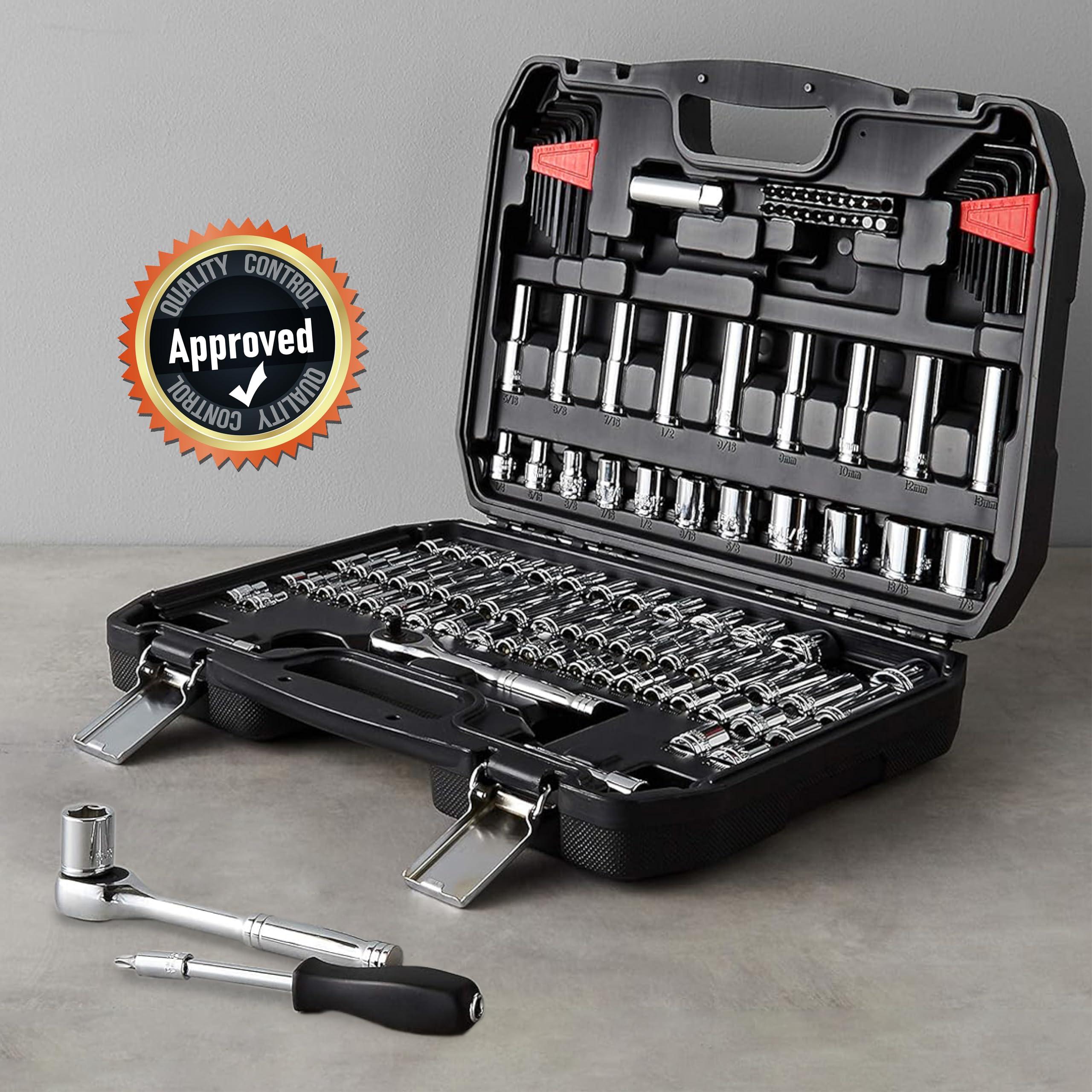 AmazonBasics Set Chiavi a Bussola 123 Pezzi Cr-V