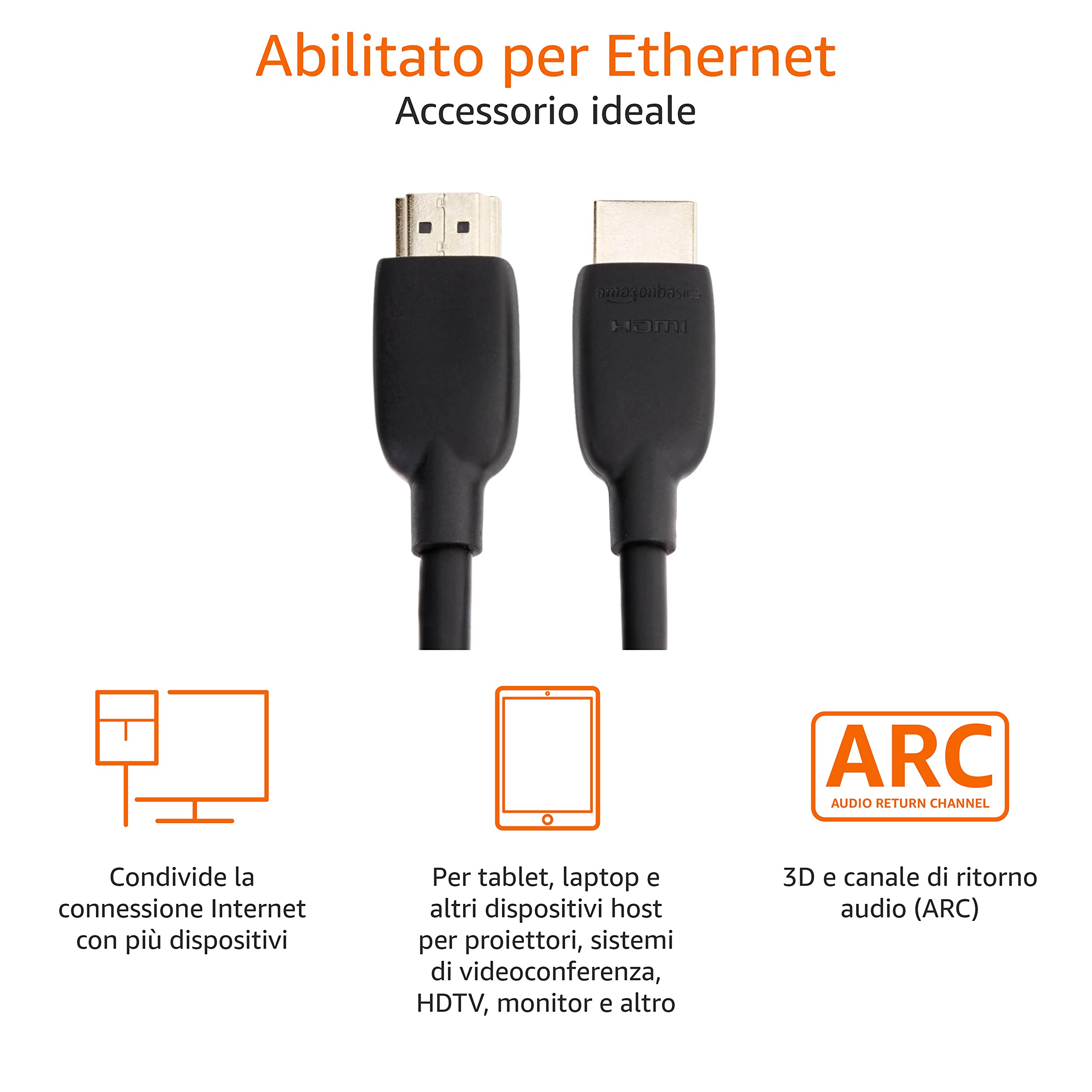 AmazonBasics Cavo HDMI 2.1 8K 1,8 m 48Gbps nero