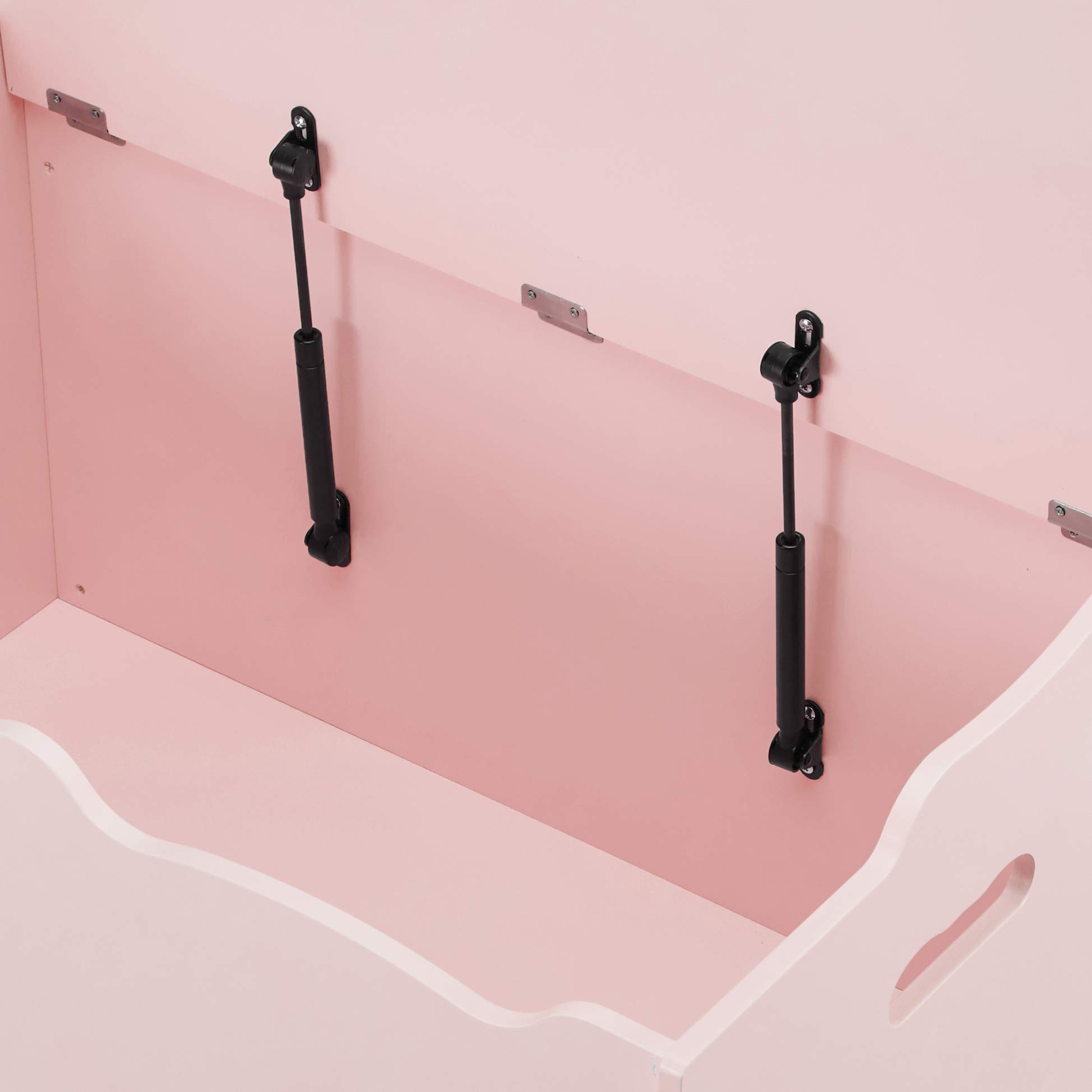 Amazon Basics Scatola Legno Giocattoli Rosa 76 cm con Panca