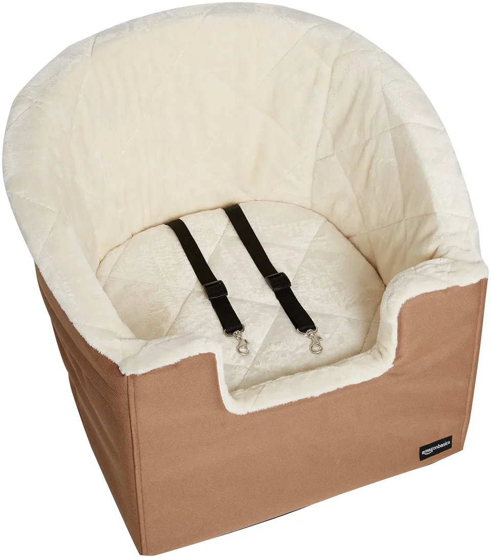 Amazon Basics Seggiolino Auto per Cani beige piccolo