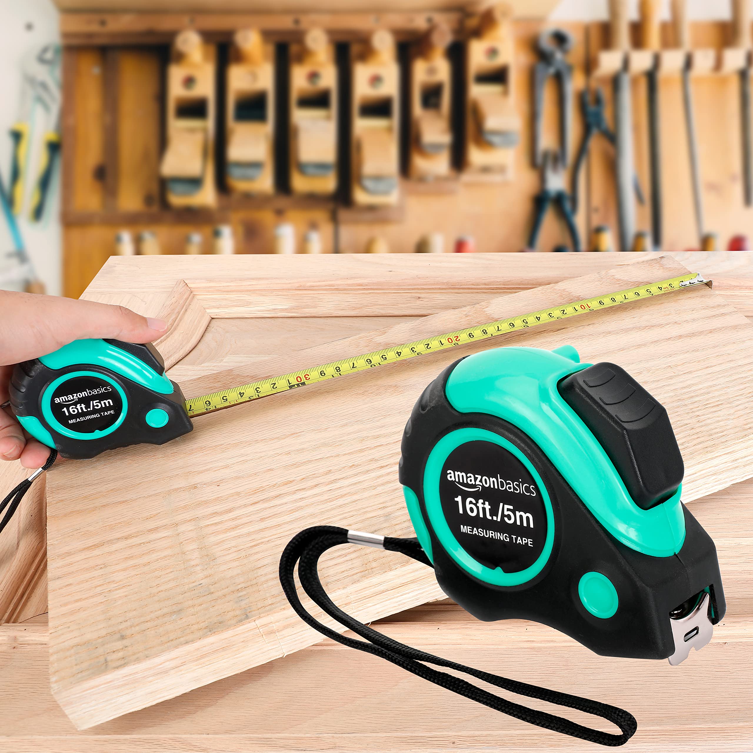 Amazon Basics metro a nastro 5 m turchese 1,9 cm