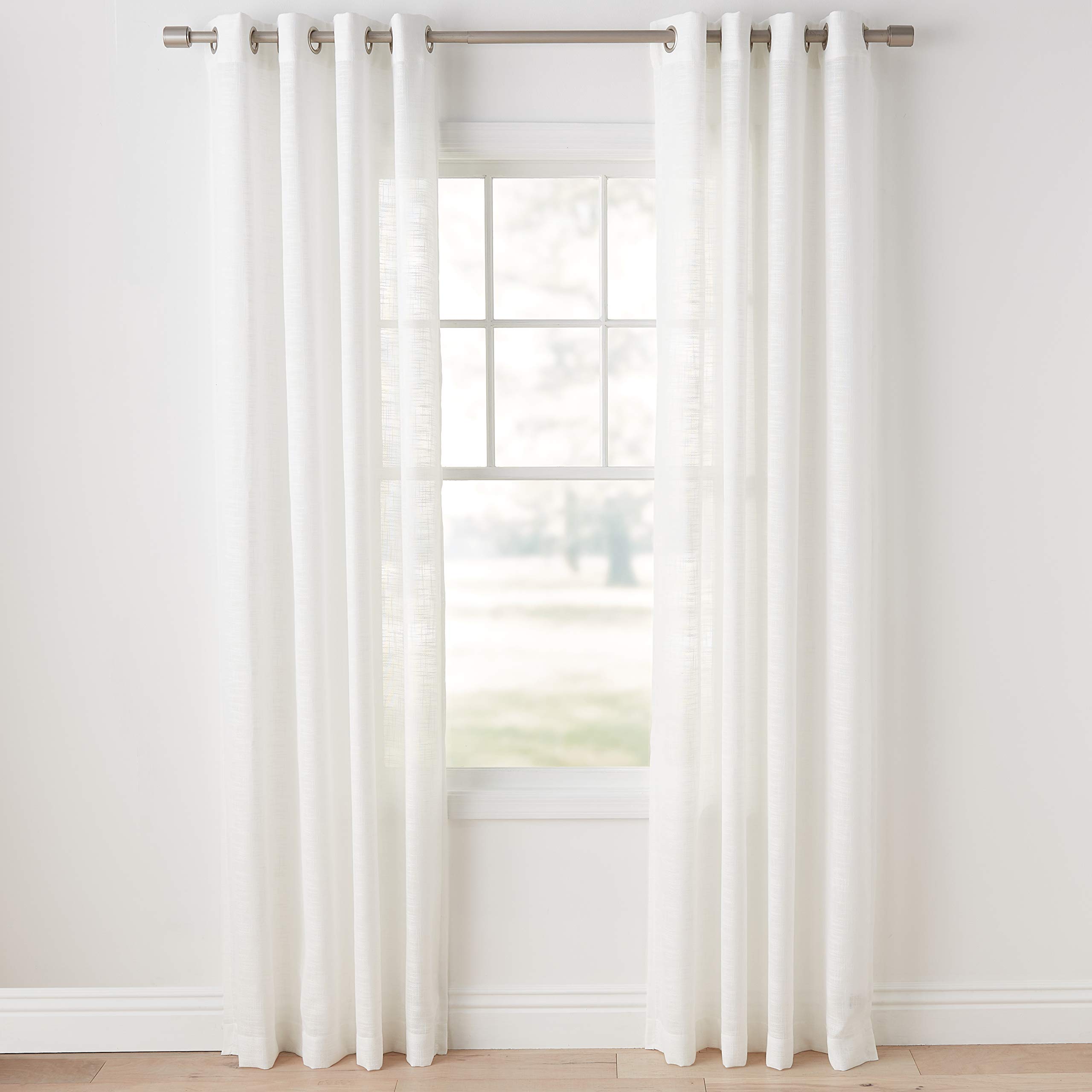 Amazon Basics Sheer 50x95 tenda con occhielli bianco 2 pezzi velata