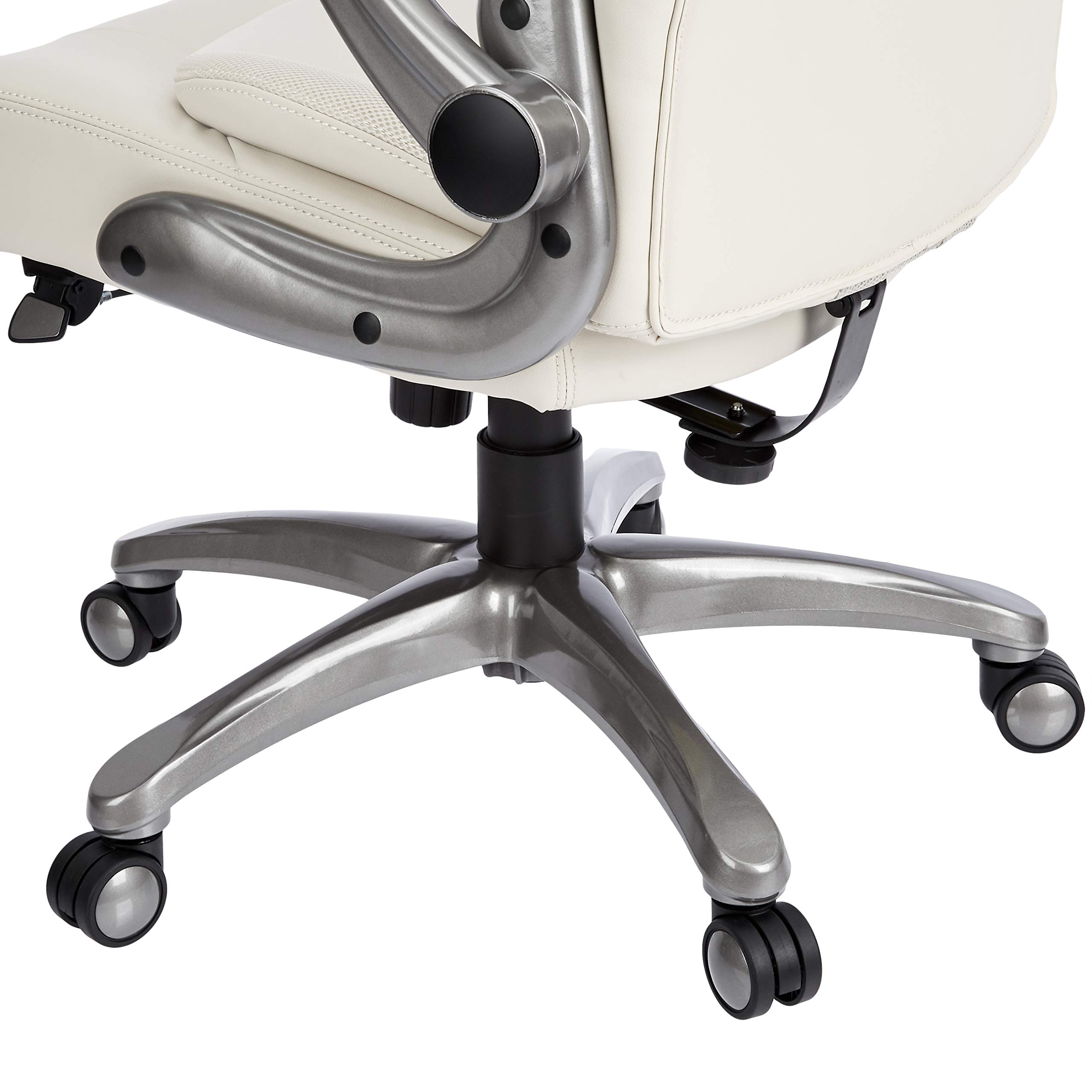 Amazon Basics Extra Comfort Sedia Ufficio Pelle Crema Schienale Alto
