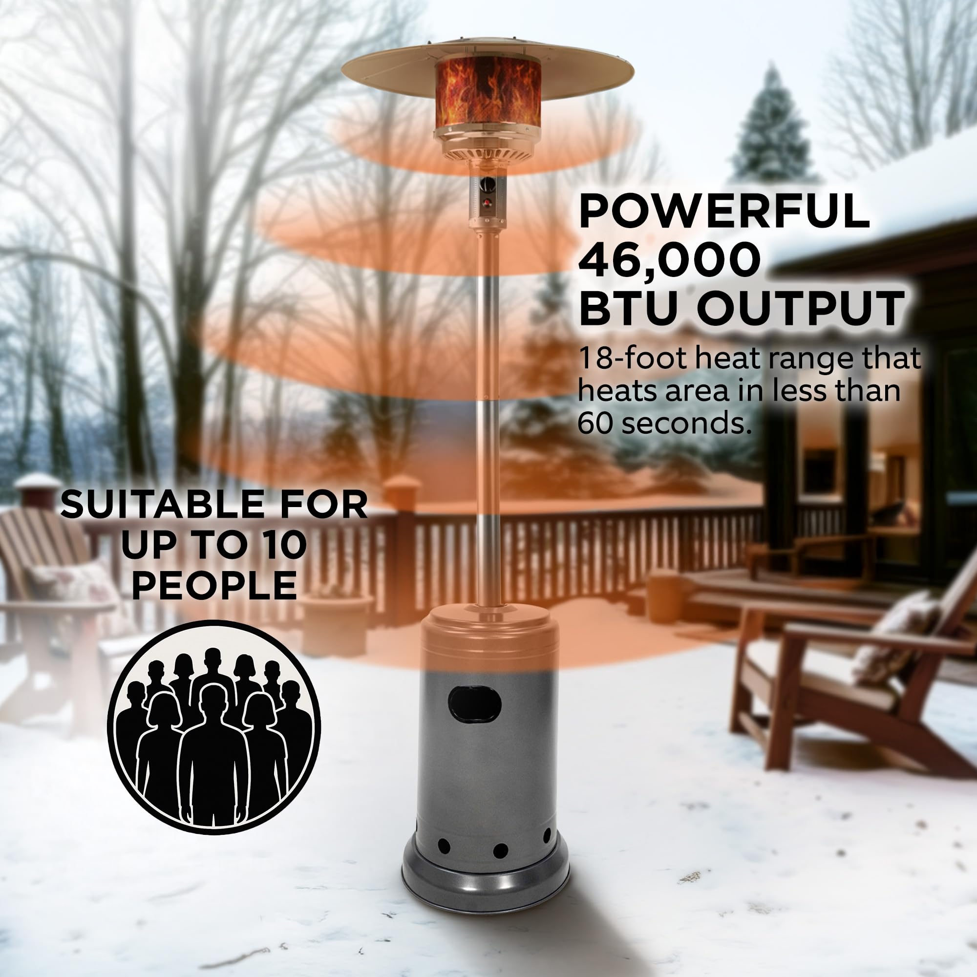 Amazon Basics 62108 stufa fungo esterni grigia 13,48 kW