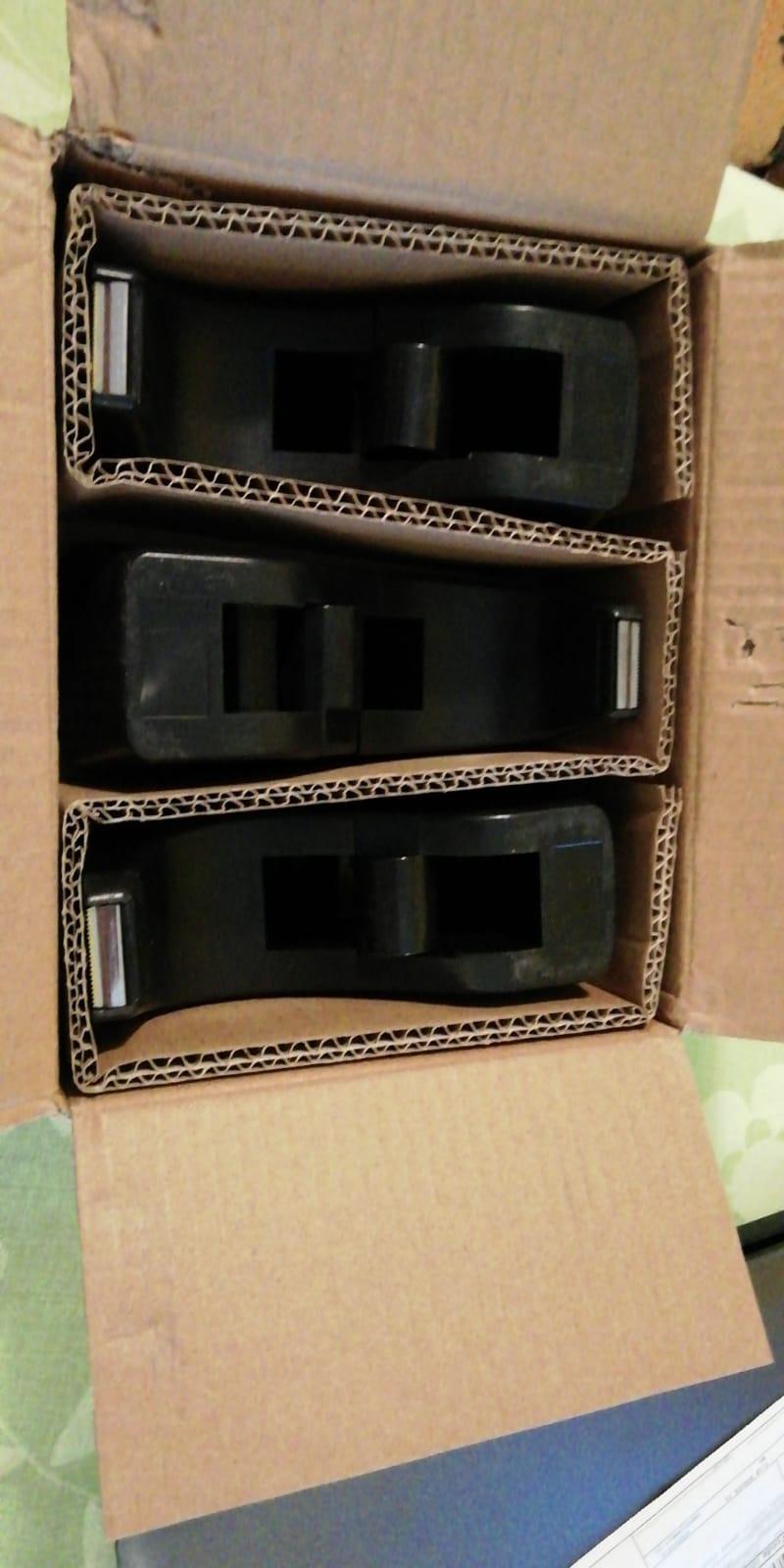 Amazon Basics Dispenser Nastro Adesivo Nero 3 Pezzi Ufficio