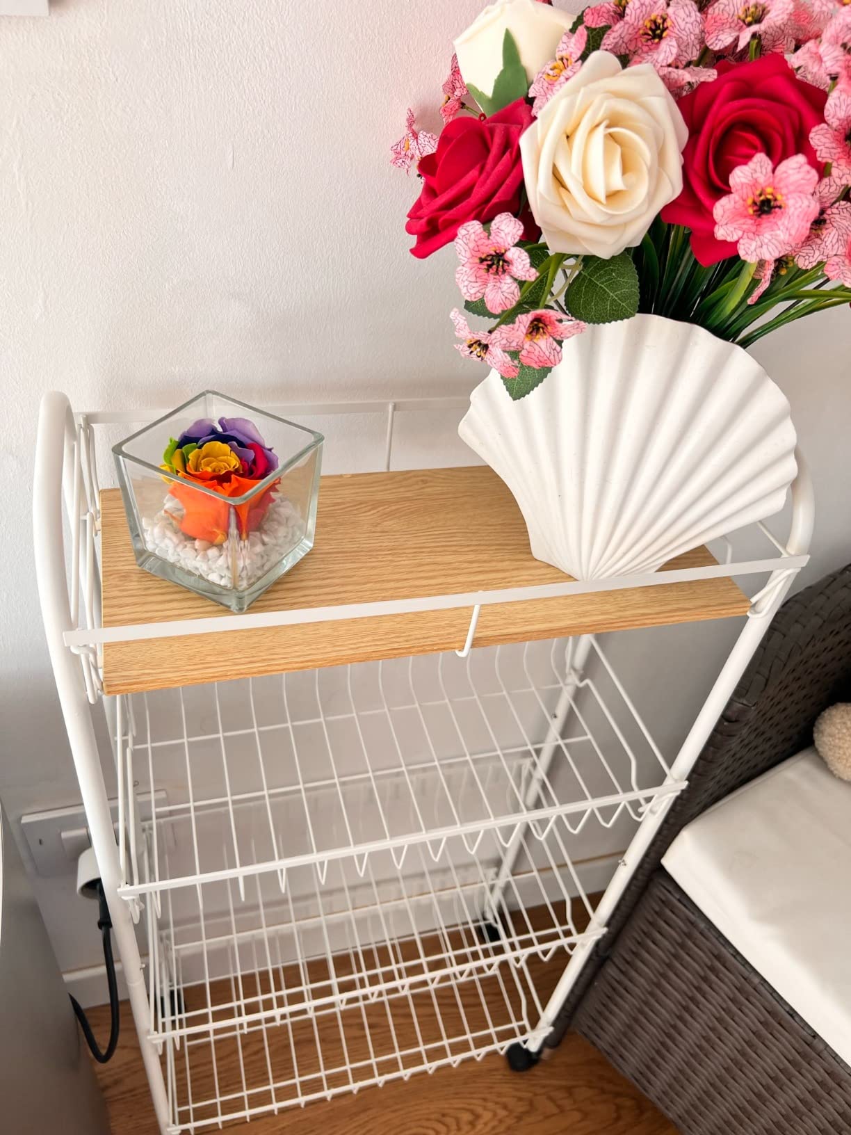 Amazon Basics carrello portavivande 4 ripiani bianco 41,5cm legno