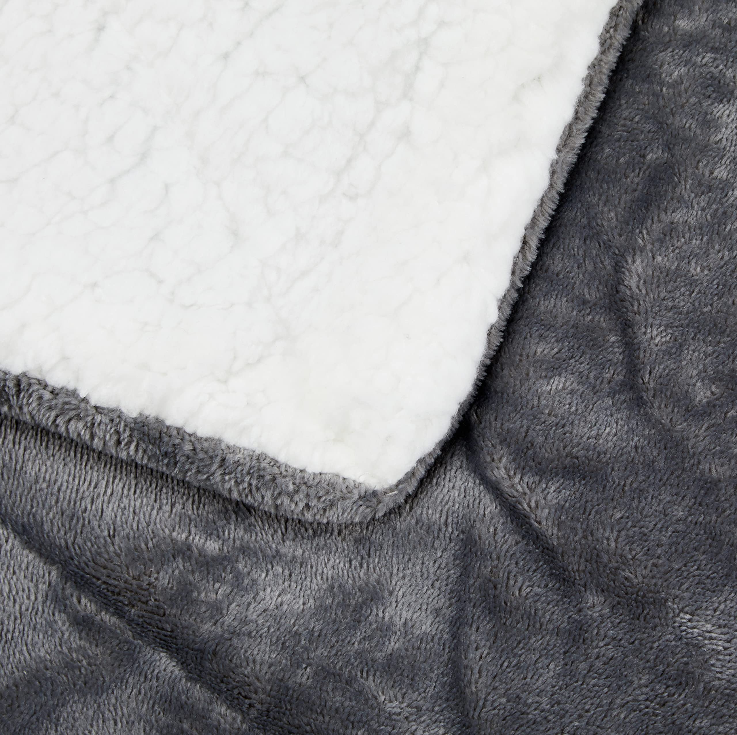 Amazon Basics coperta sherpa micro-mink nera 220x240 cm