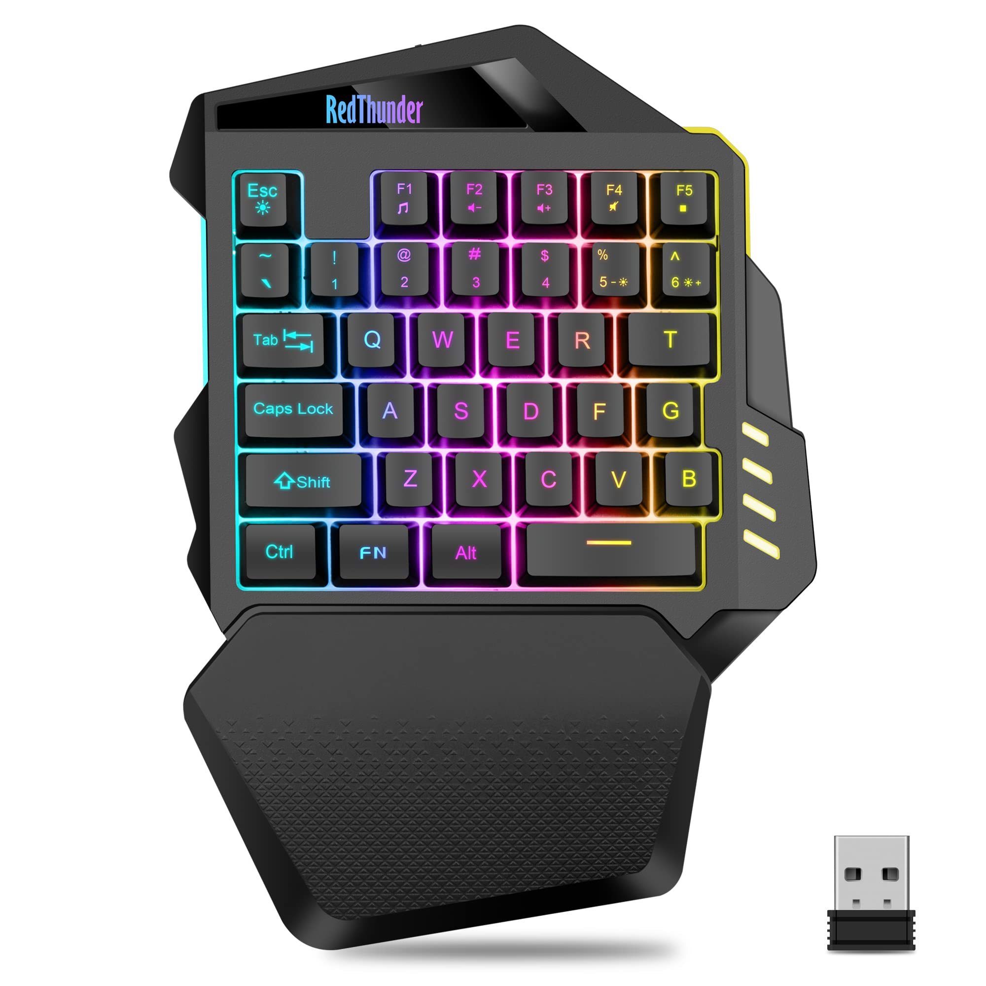 RedThunder G60 Tastiera Gaming a Una Mano Wireless Nera RGB