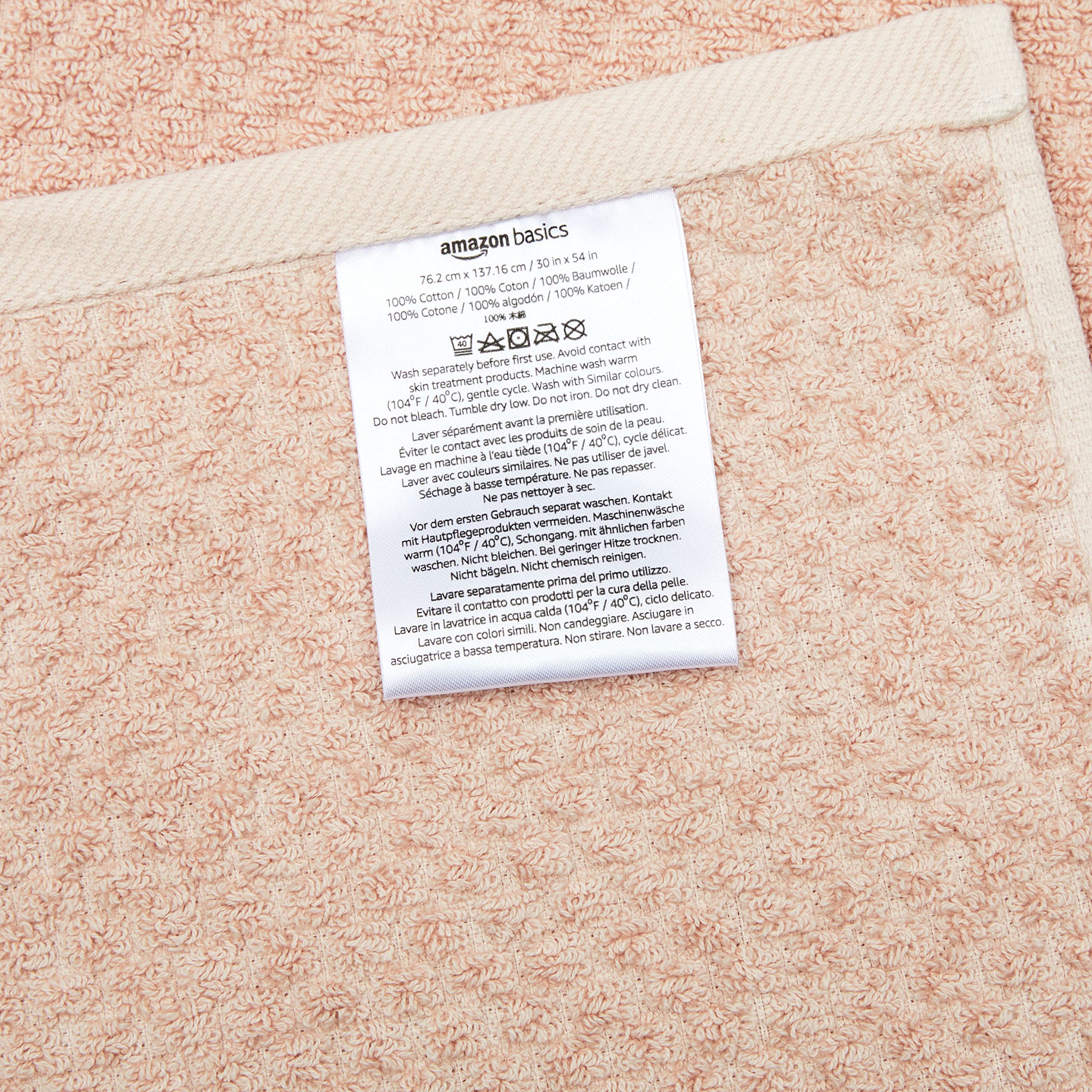 Amazon Basics Set Asciugamani Bagno 6 Pezzi Rosa Cipria Cotone
