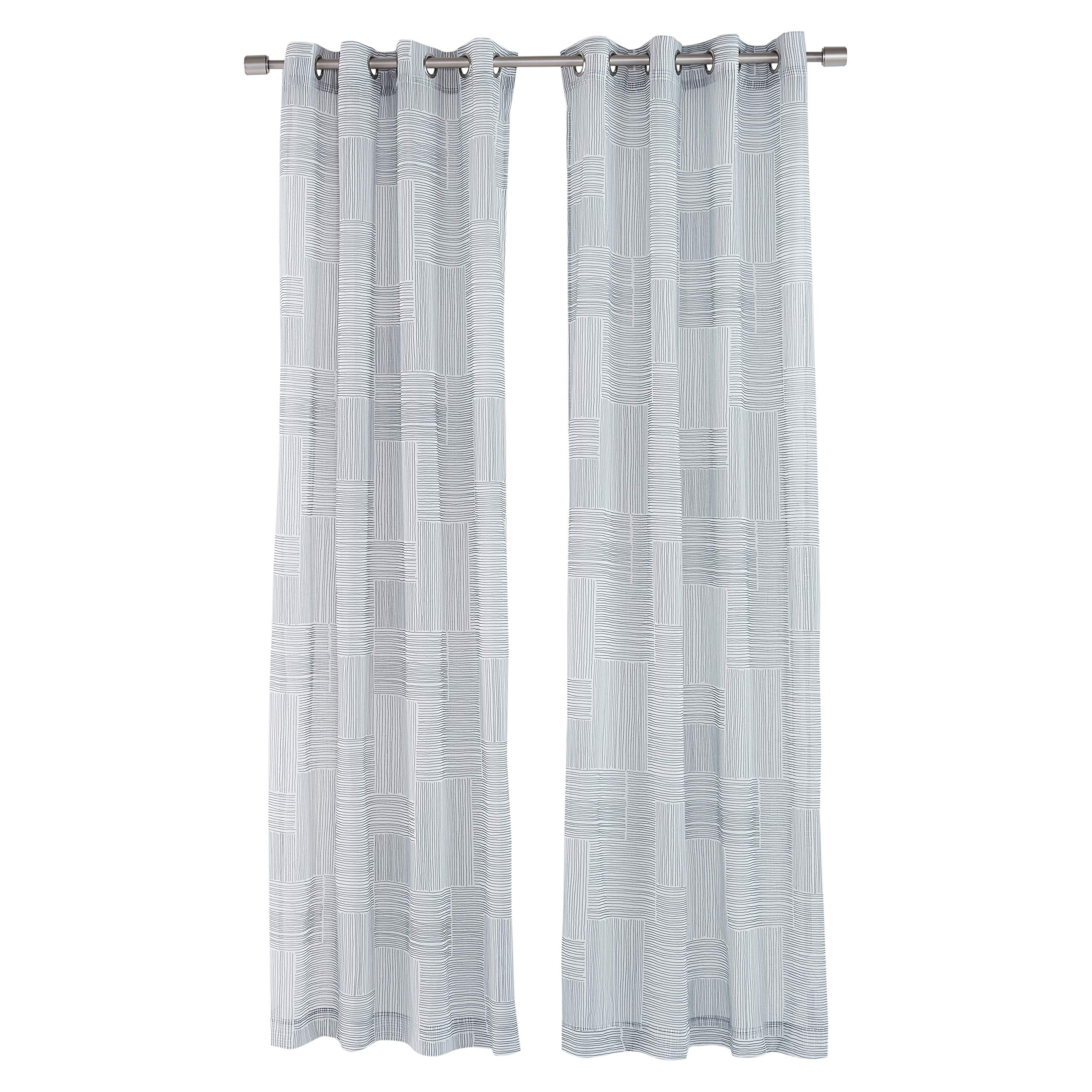 AmazonBasics Painterly Grid Tenda Velata 127x241cm Grigia 2 Pezzi