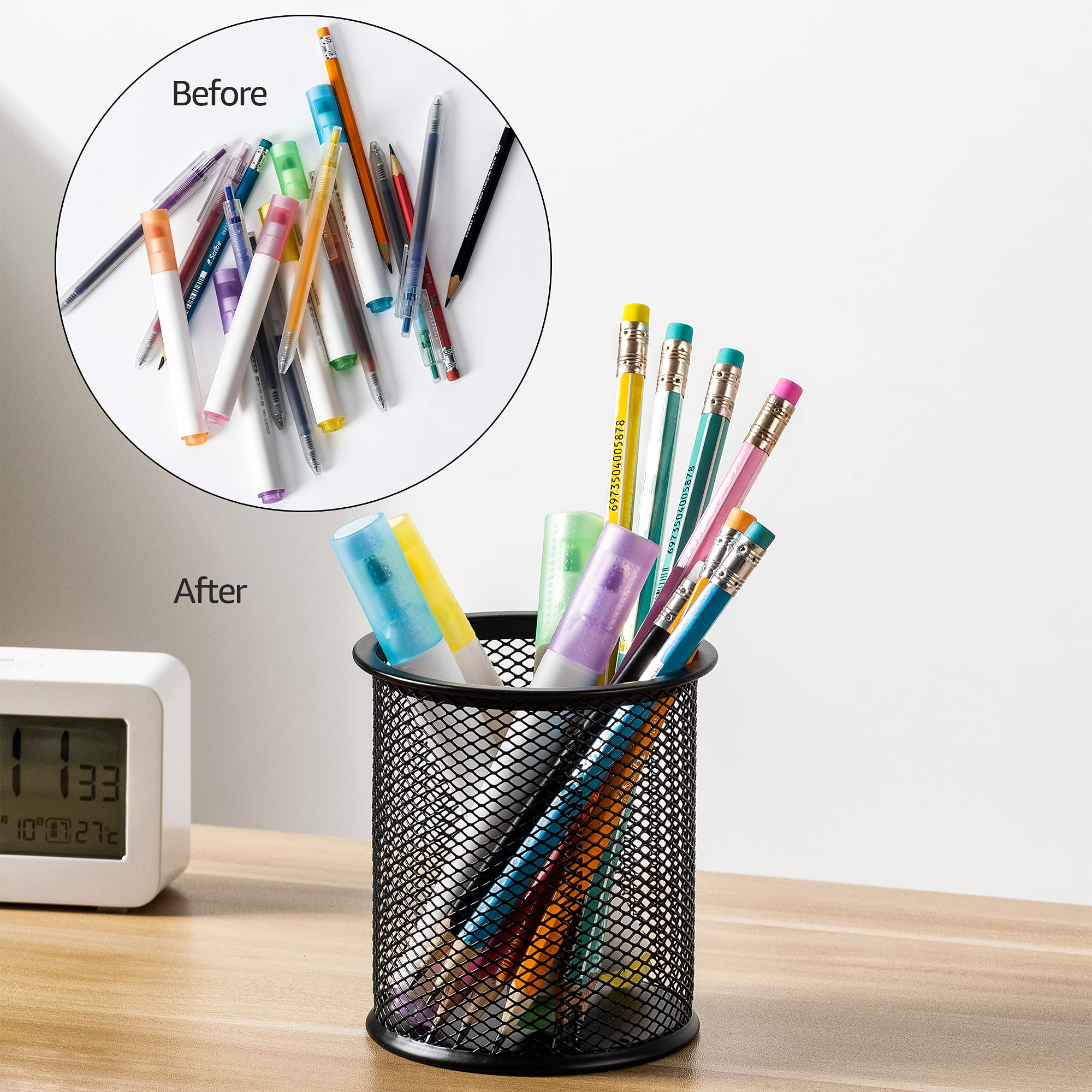 AmazonBasics portapenne rete metallica nero