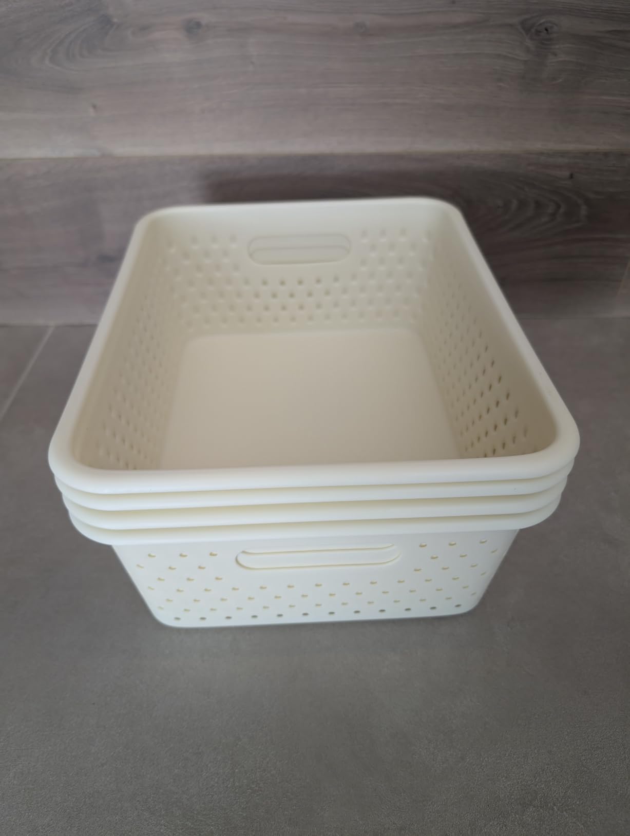 Amazon Basics Cestini Plastica Avorio Set 6 Pezzi