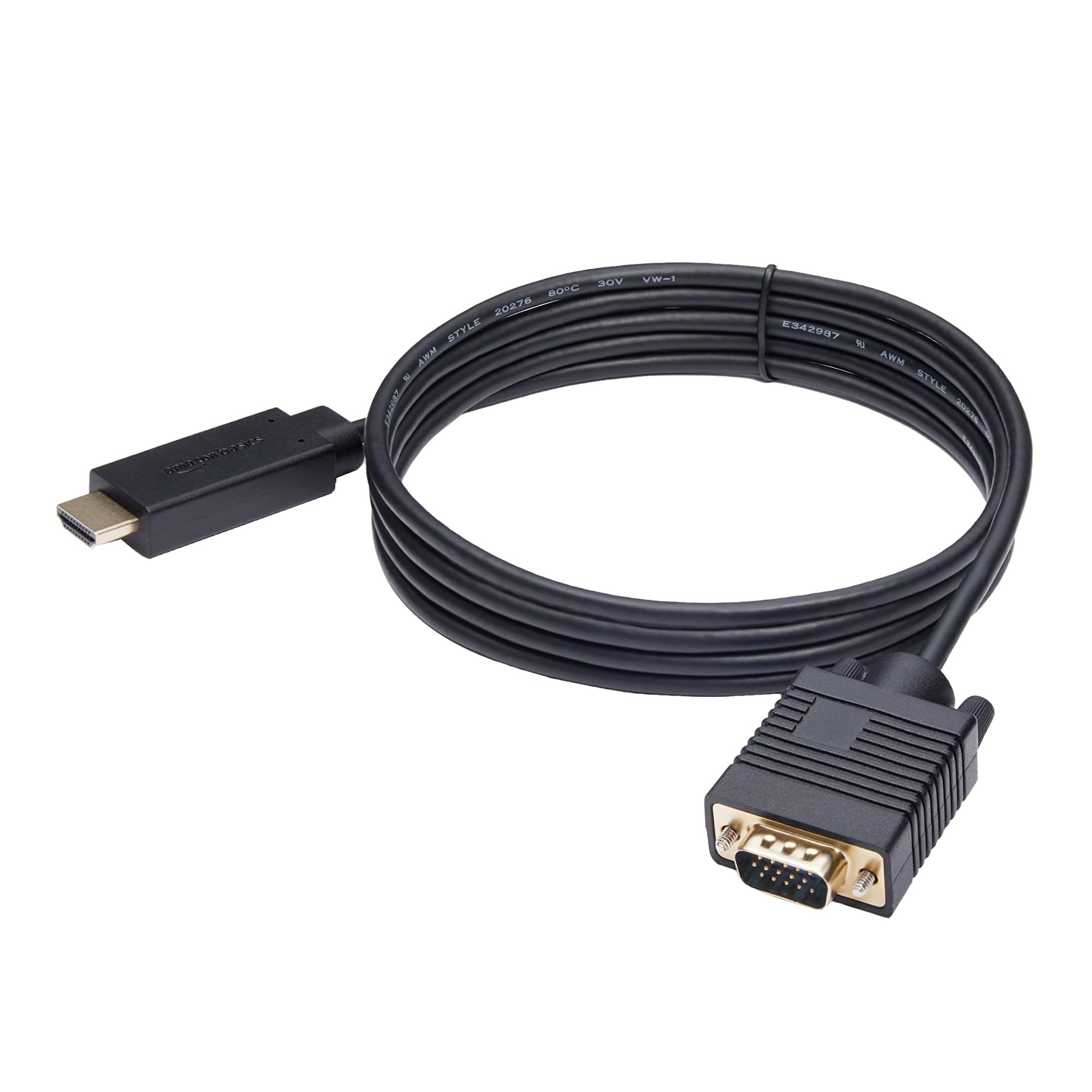 Amazon Basics Cavo HDMI VGA 1,8 m Nero 1080p