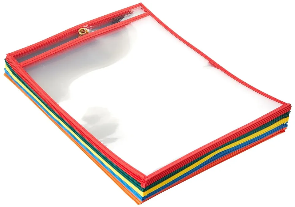 Amazon Basics Buste Trasparenti A4 Cancellabili 25pz Colori