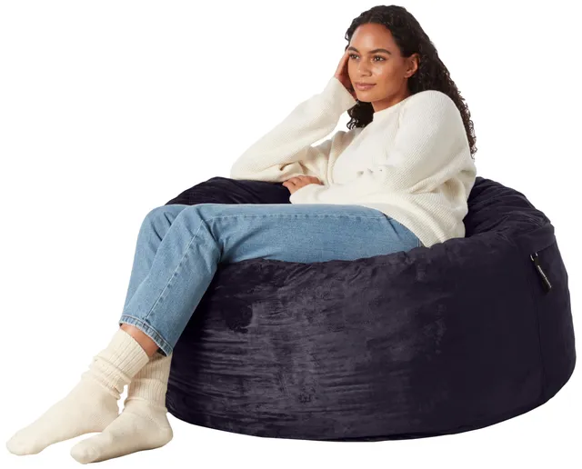Amazon Basics Poltrona a Sacco Memory Foam Blu Chair 3'