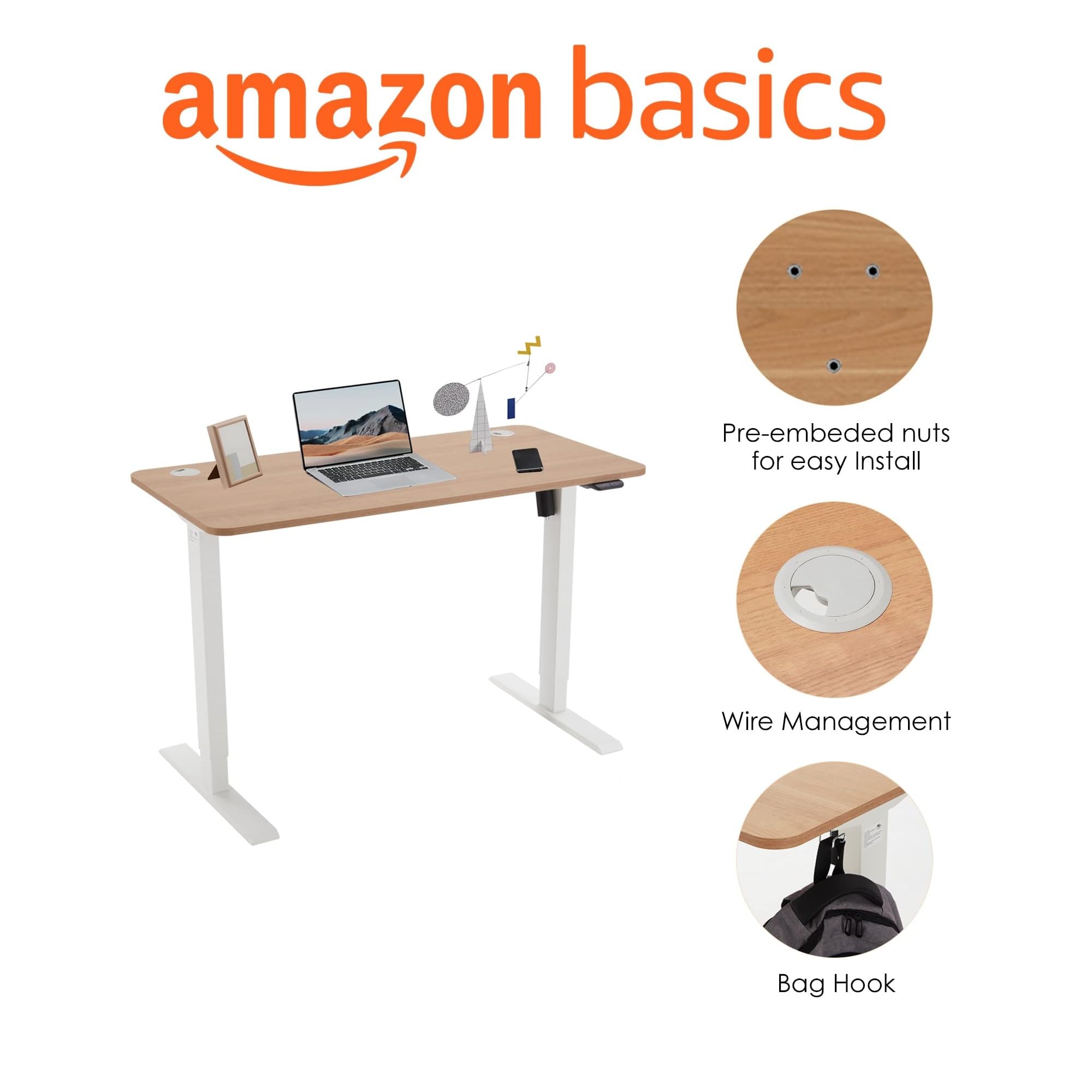 Amazon Basics scrivania sit-stand elettrica 120x60 faggio