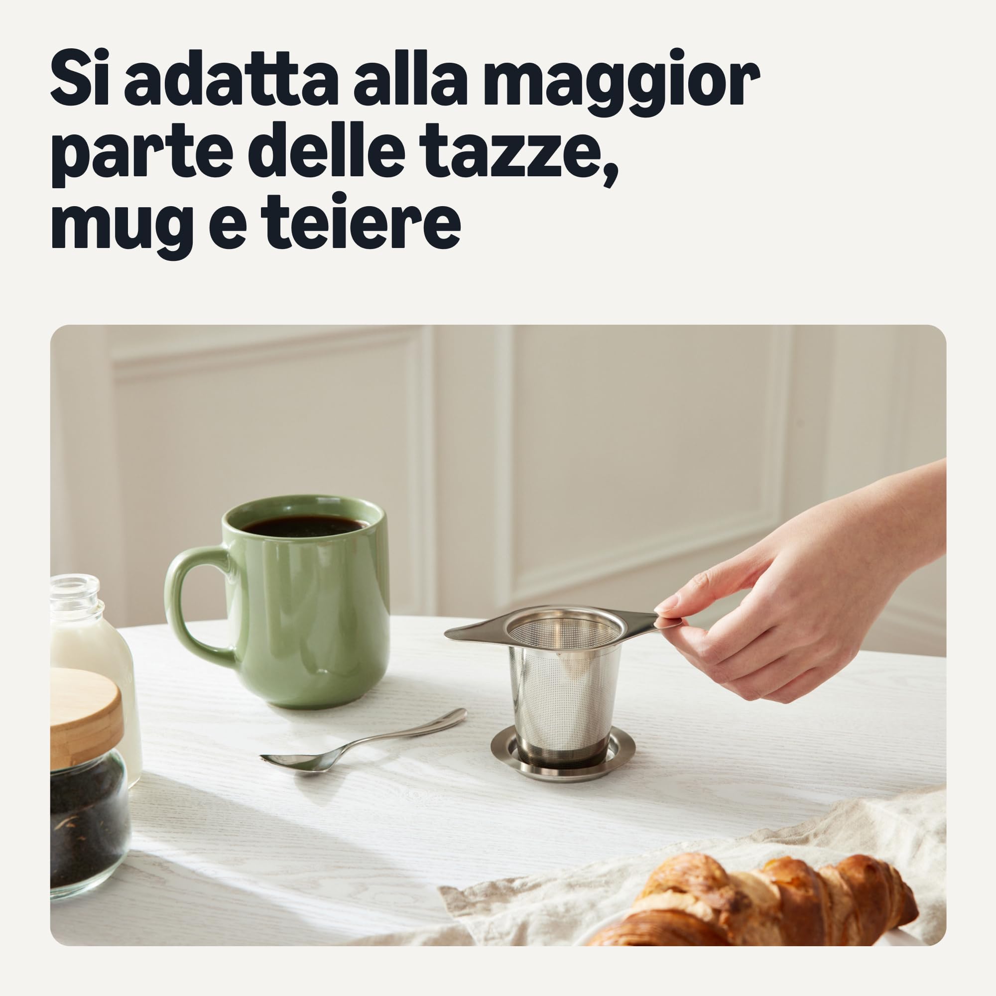 Amazon Basics infusore tè acciaio inox set 2 pezzi