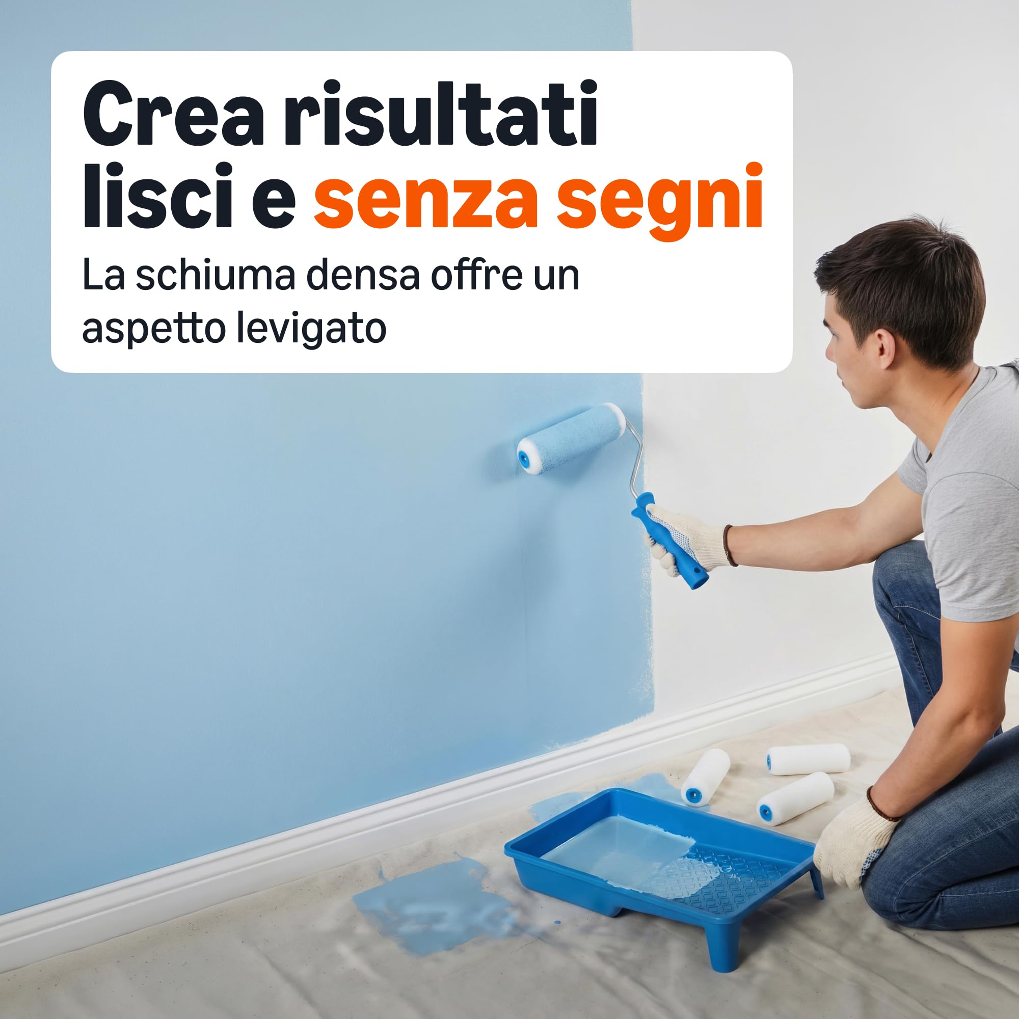 Amazon Basics Kit 8 Rulli in Schiuma 10 cm per Pittura