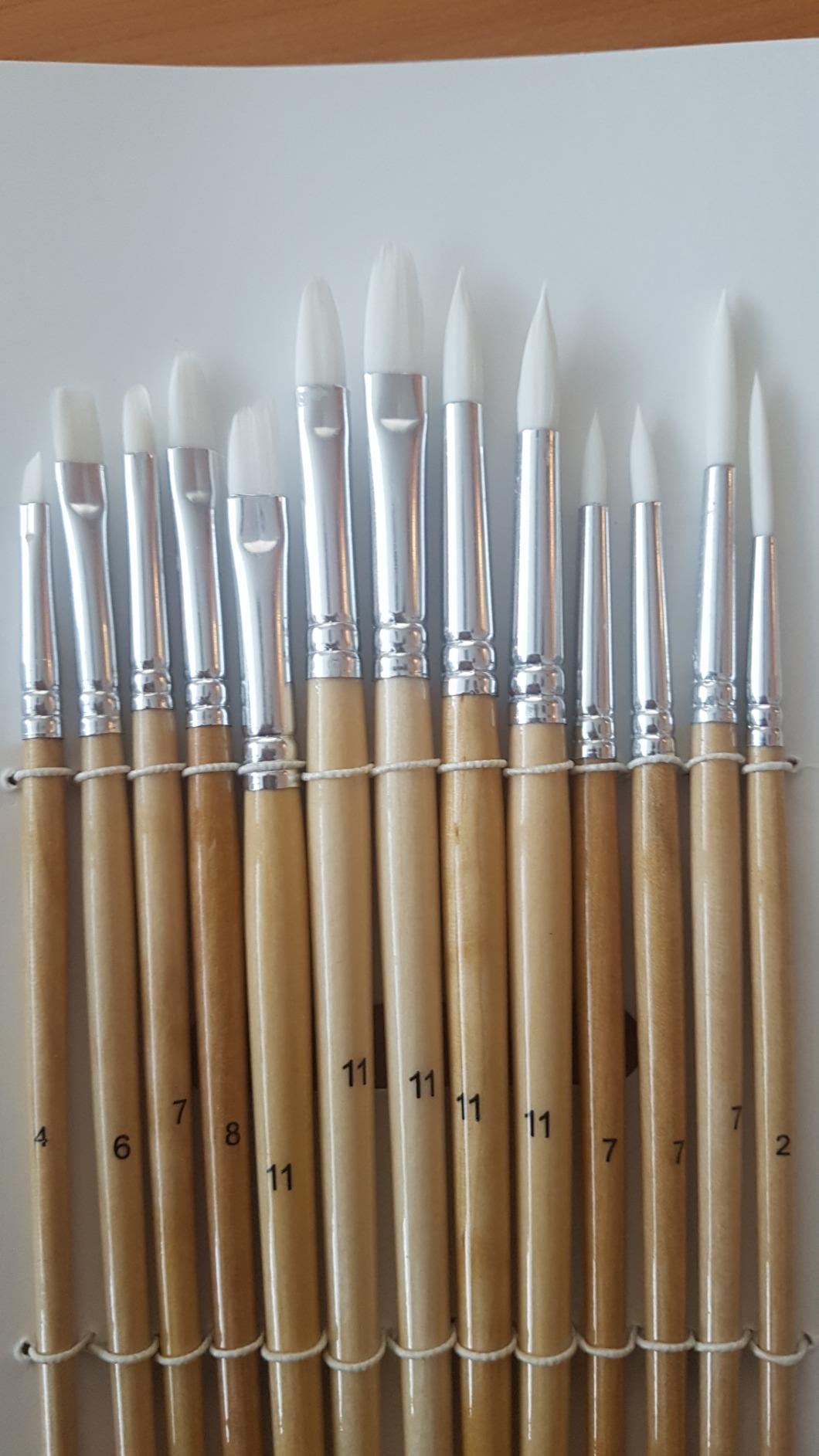 Amazon Basics Set 24 Pennelli Pittura Legno per Artisti