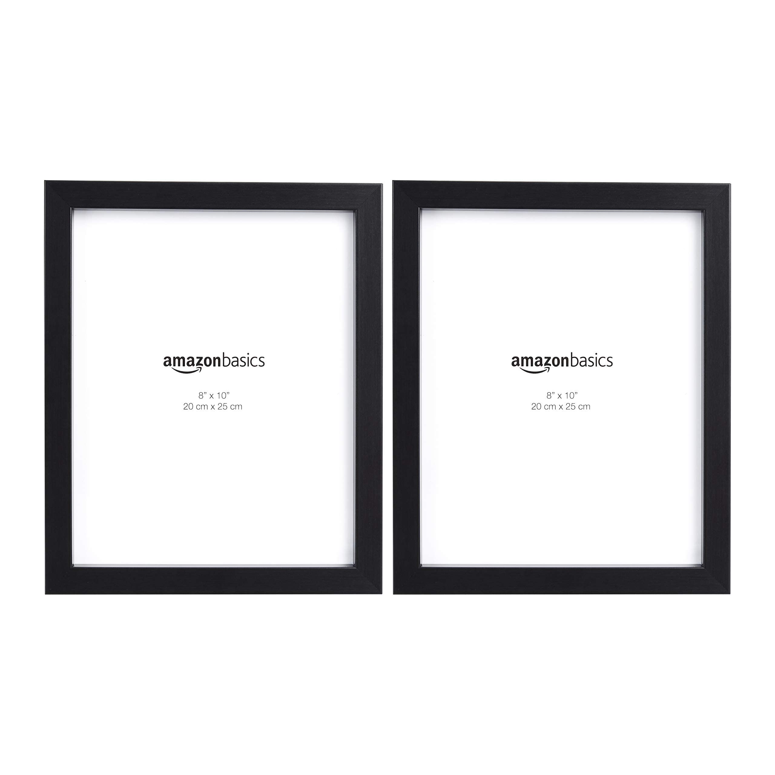Amazon Basics Cornice Foto 20x25 cm Nero 2 Pezzi Vetro