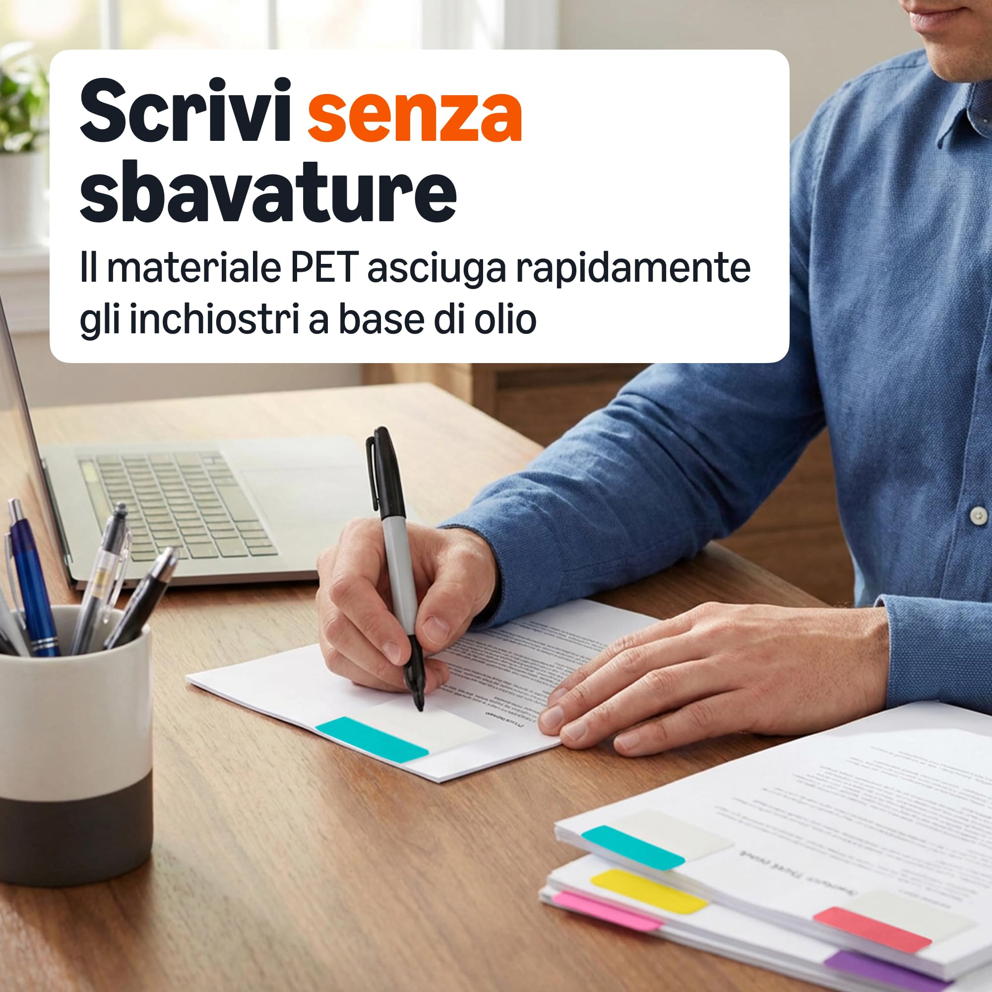 Amazon Basics Segnapagina Adesivi 500 Pezzi 5,1 cm Scrivibili