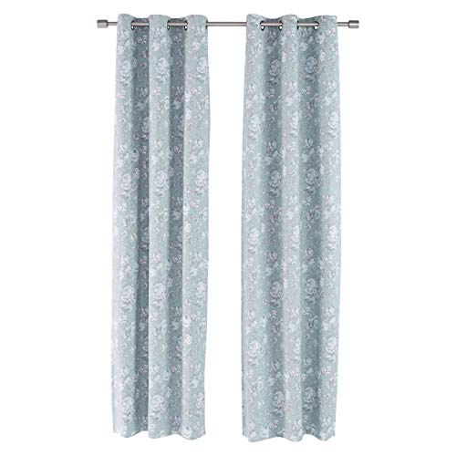 Amazon Basics SilkySoft 42x95 tenda oscurante blu floreale 2 pezzi