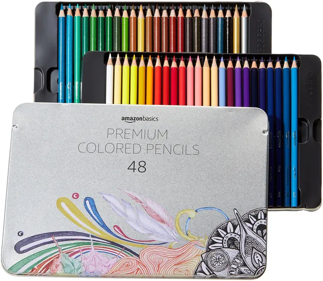Amazon Basics Matite Colorate 48 Colori Set Scuola e Disegno