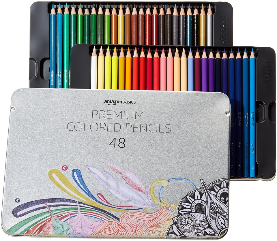 Amazon Basics Matite Colorate 48 Colori Set Scuola e Disegno