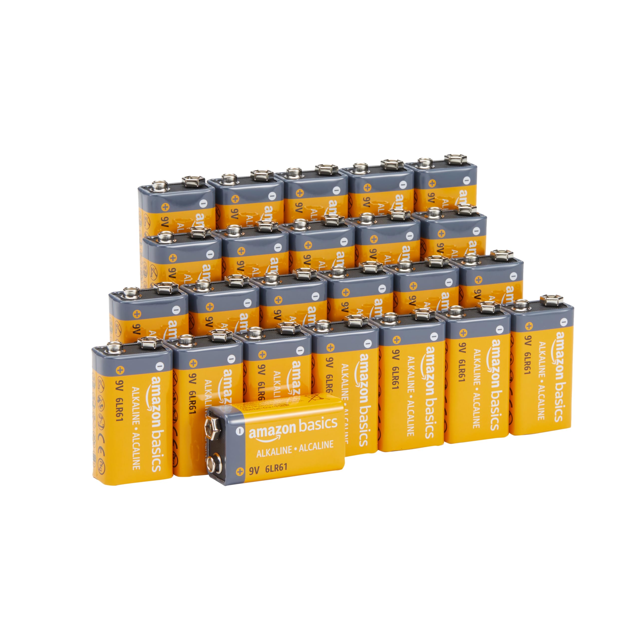 Amazon Basics Batterie Alcaline 9V 8 Pezzi Lunga Durata