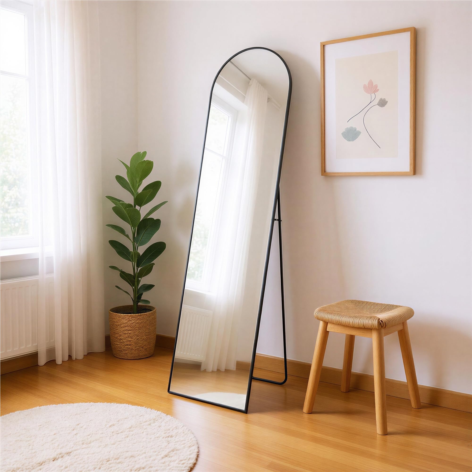 AmazonBasics Specchio Arco Figura Intera Nero 150x41