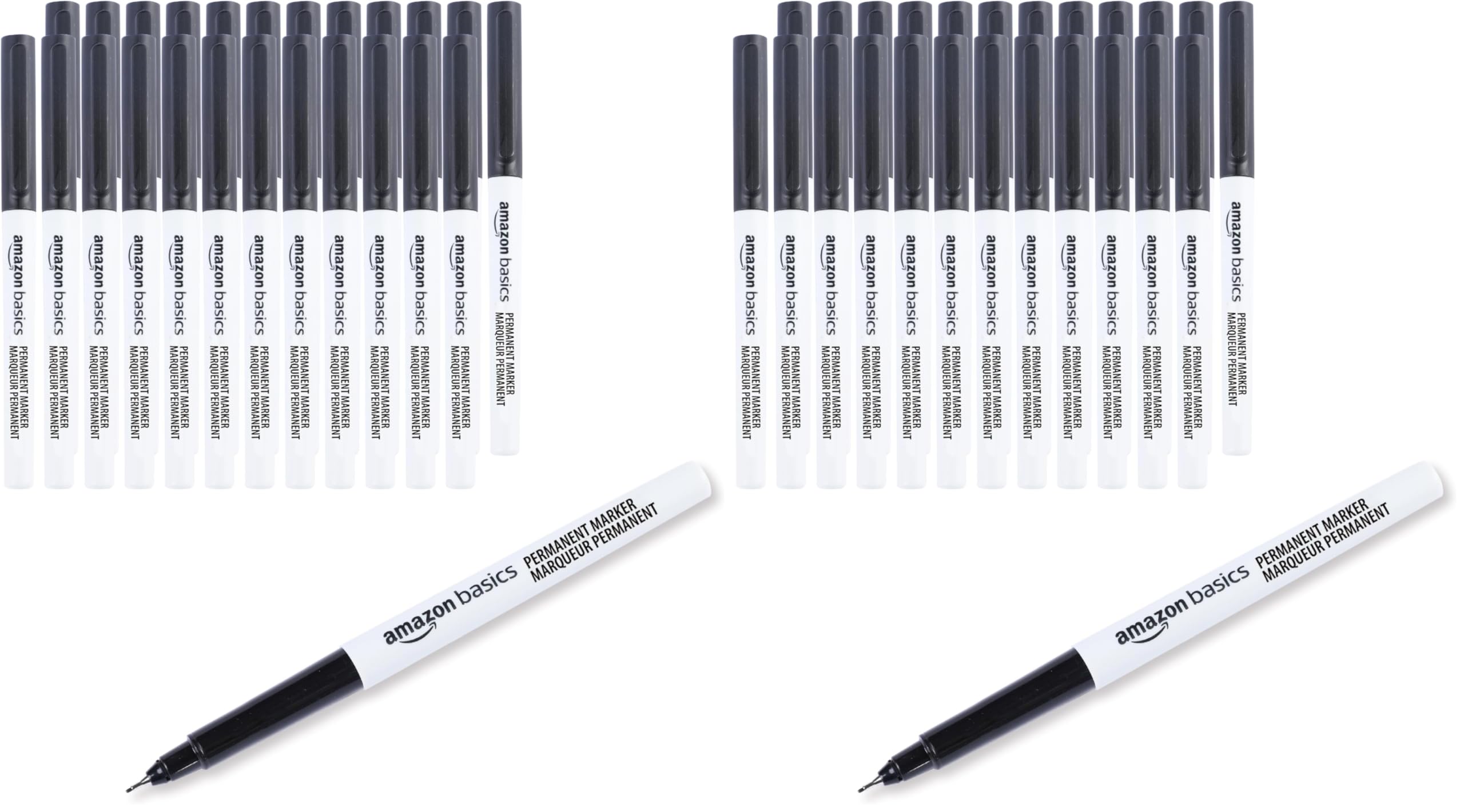 AmazonBasics Pennarelli Indelebili Punta a Scalpello 24 Colori