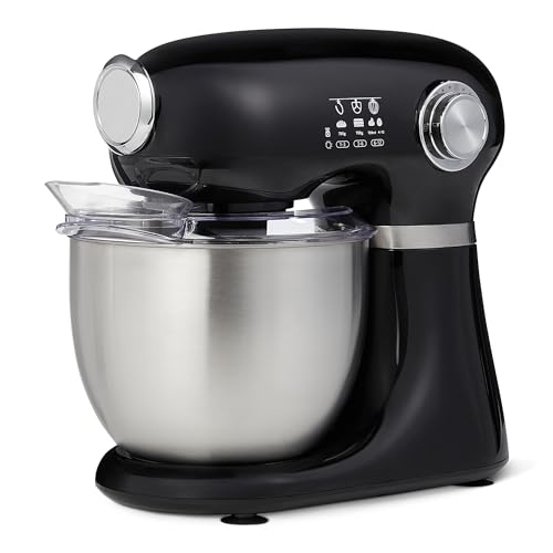 Amazon Basics Mixer Planetaria 5L 1000W 12 Velocità Nero con Ciotola