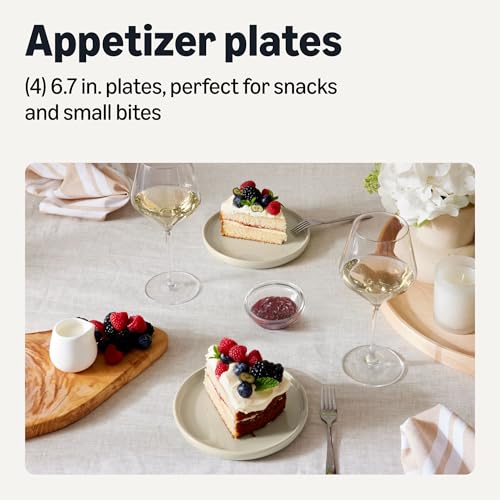 Amazon Basics Piatti antipasto gres 17 cm set 4 avorio