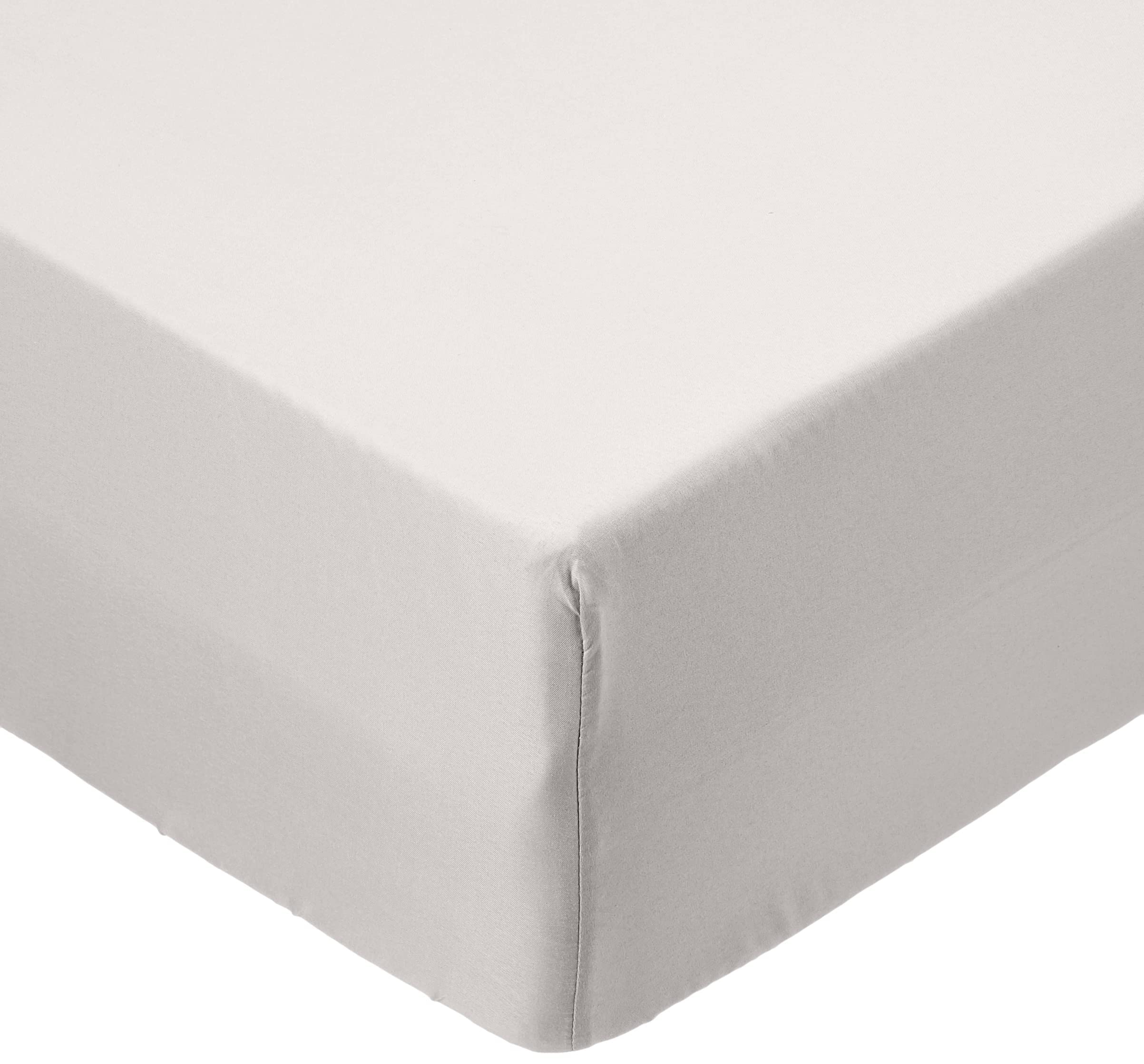 AmazonBasics Lenzuolo con Angoli 90x190 Grigio Chiaro Microfibra