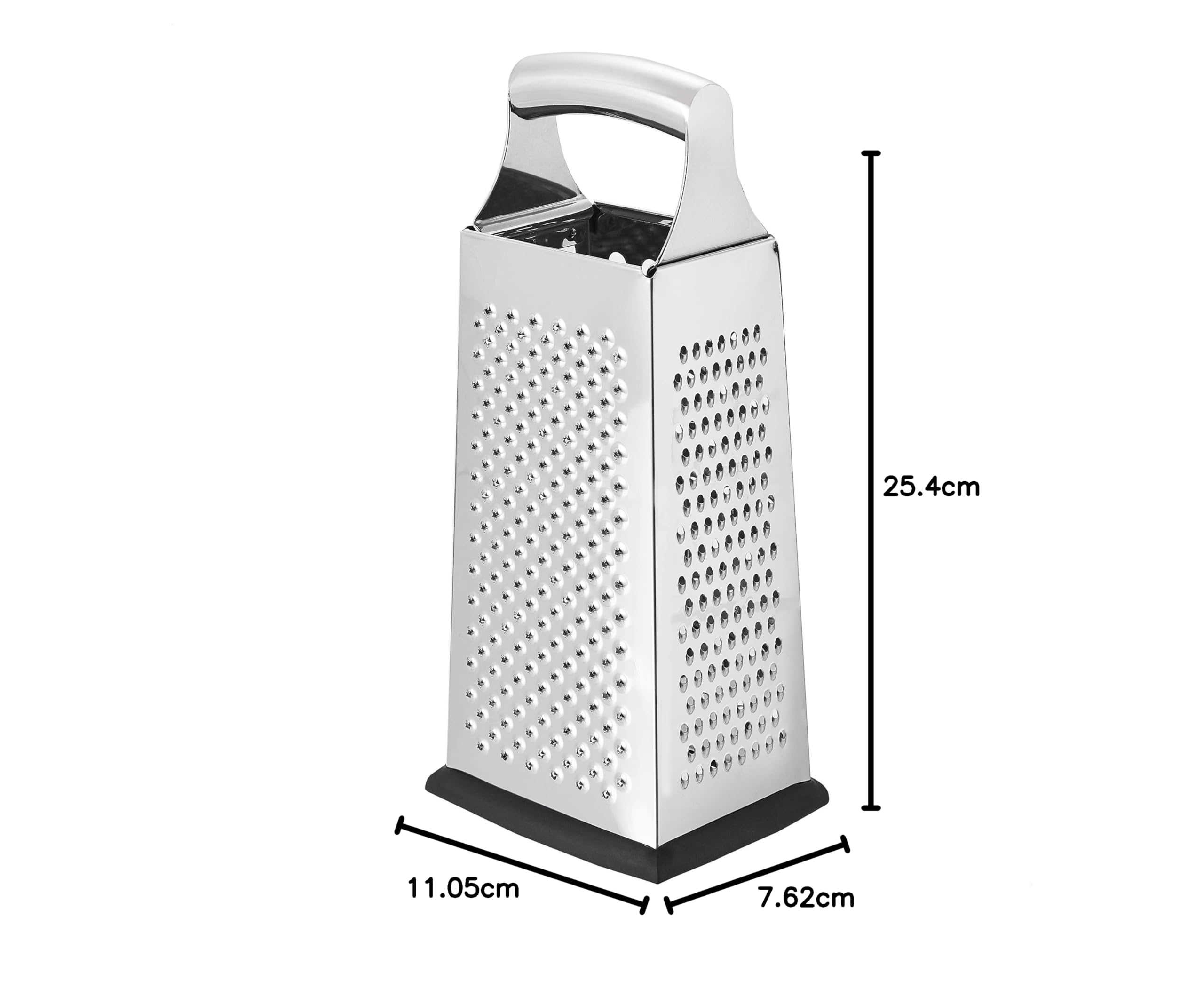 Amazon Basics grattugia formaggio 4 lati acciaio 22,9 cm nero
