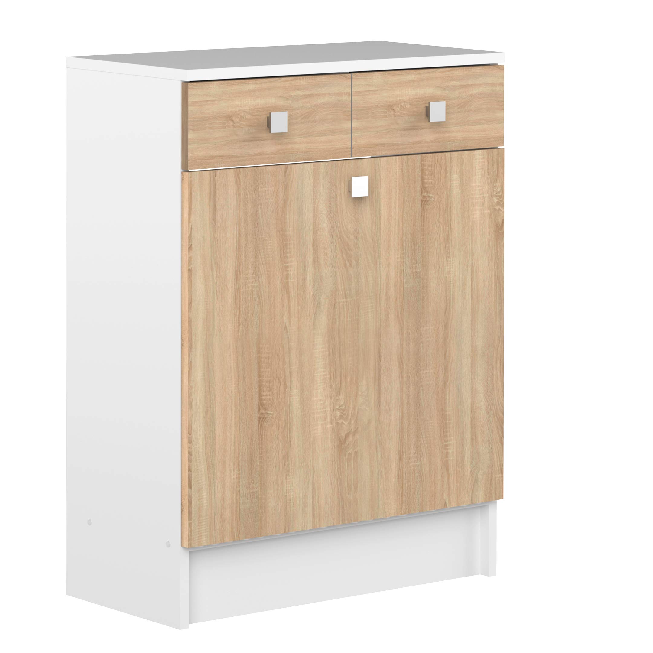 Amazon Basics Armadietto biancheria bianco quercia 60 cm