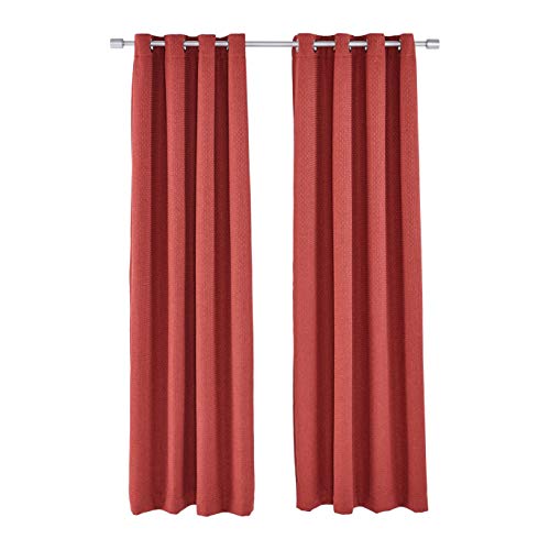 Amazon Basics Basket Weave Tenda Oscurante 132x213 Rosso 2 Pezzi