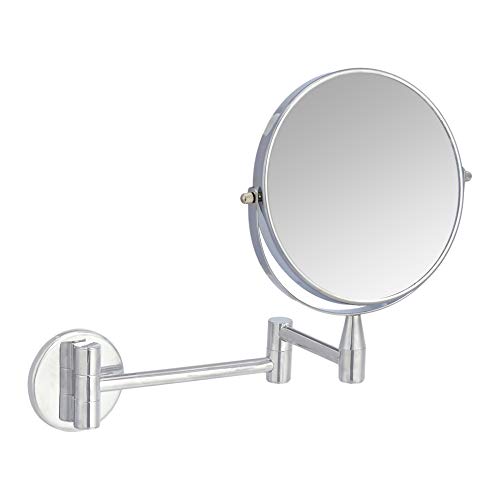 Amazon Basics Specchio Cosmetico Parete 1x/5x Cromo bifacciale