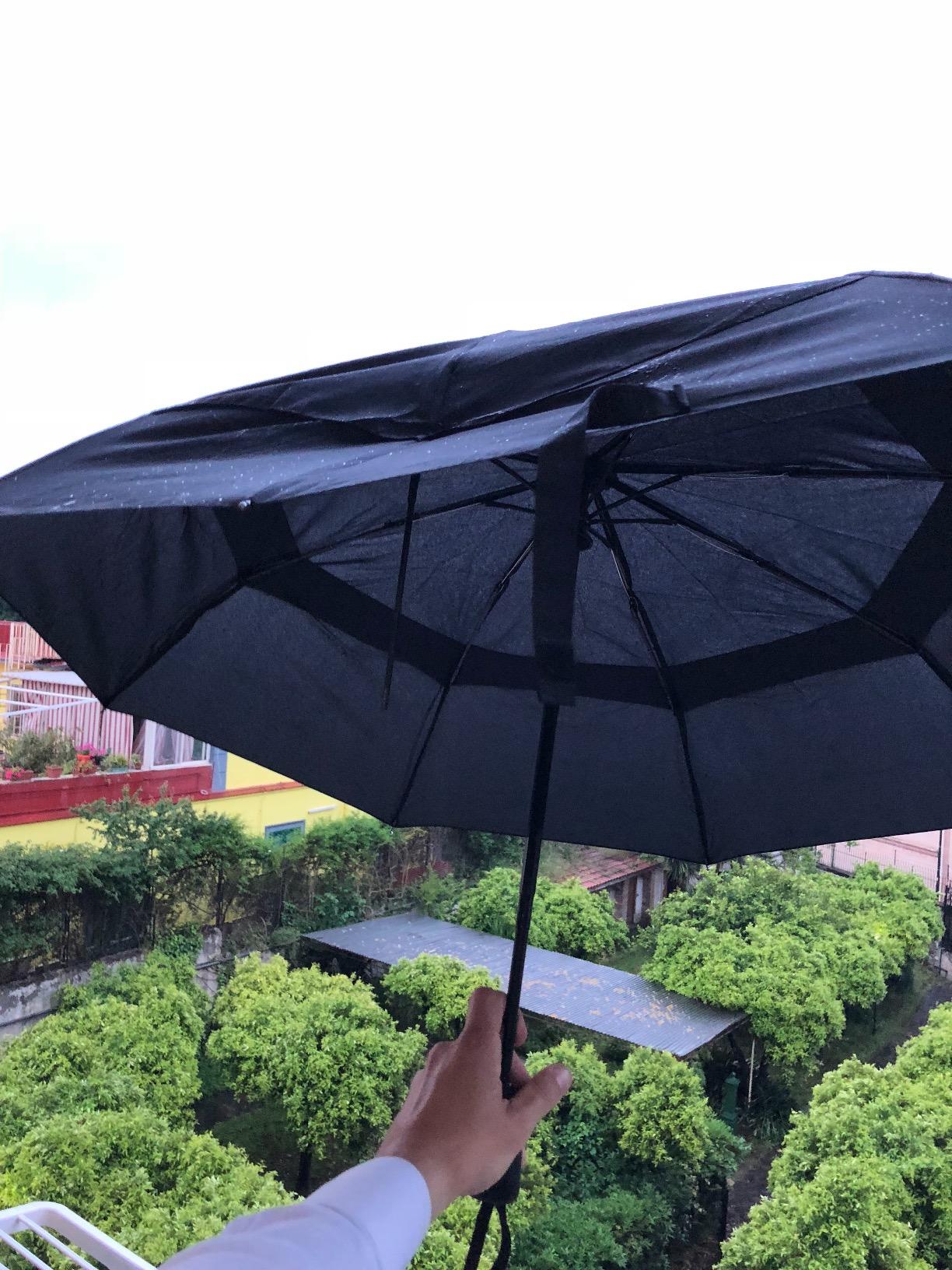 AmazonBasics Ombrello Viaggio Automatico Antivento Nero 98 cm