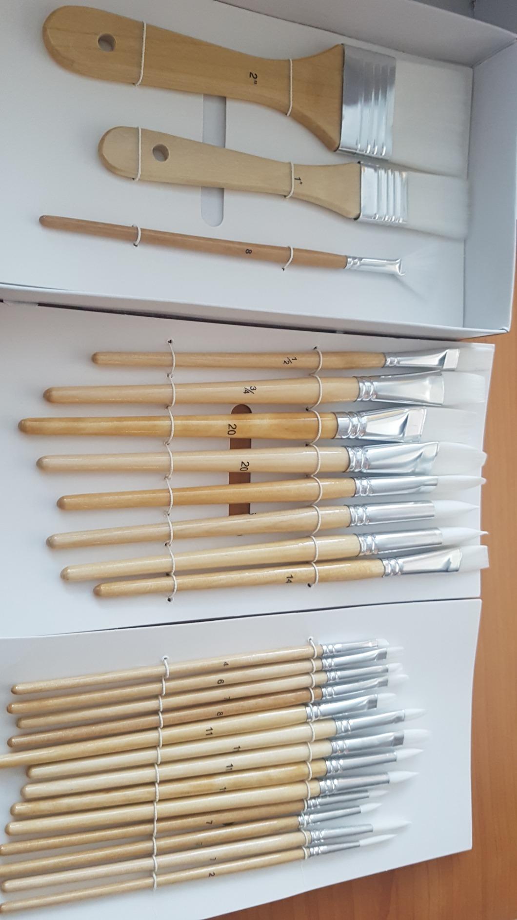 Amazon Basics Set 24 Pennelli Pittura Legno per Artisti