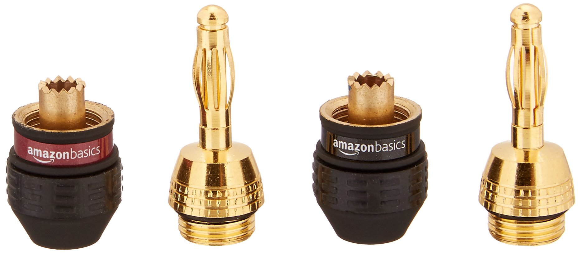 Amazon Basics Connettori a Banana 12 Pezzi 6 Paia Placcati Oro