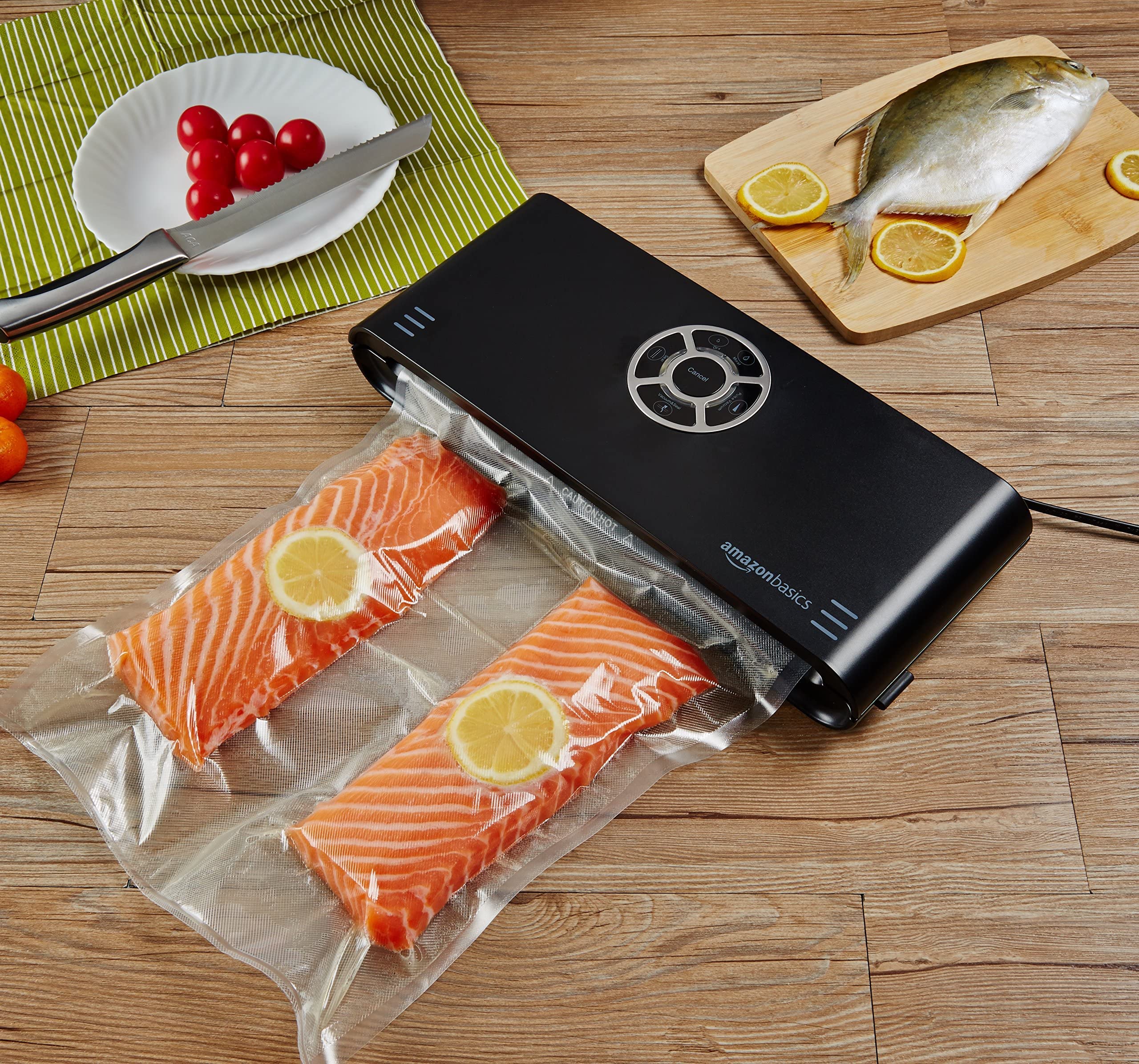 Amazon Basics Macchina Sottovuoto 30 cm Nero +10 Sacchetti