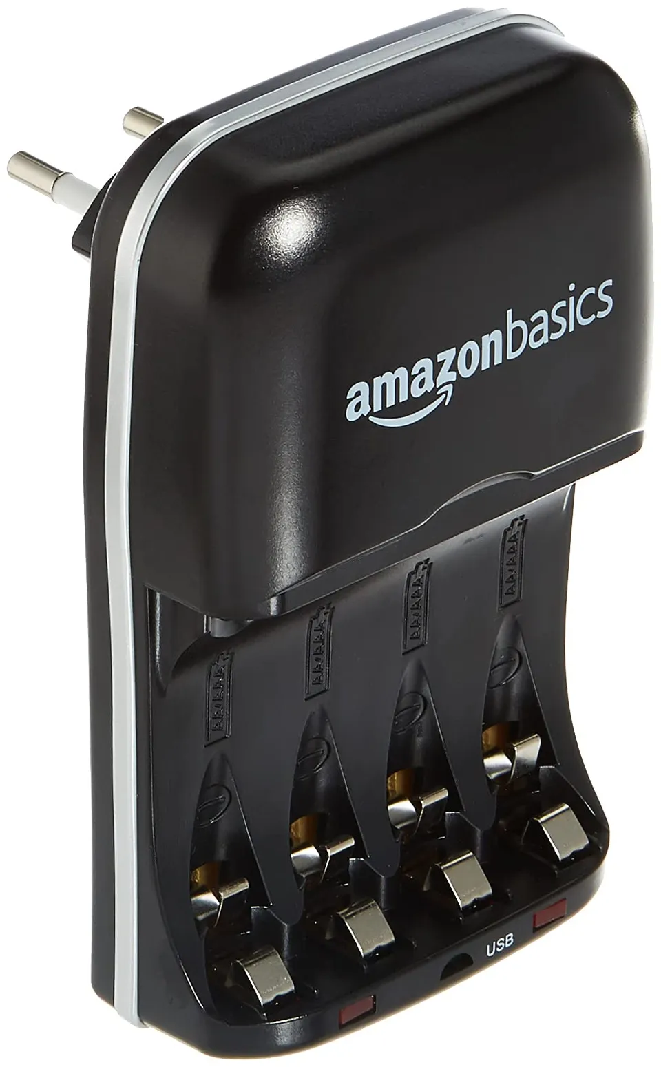 AmazonBasics Caricabatterie USB Ni-MH AA AAA nero